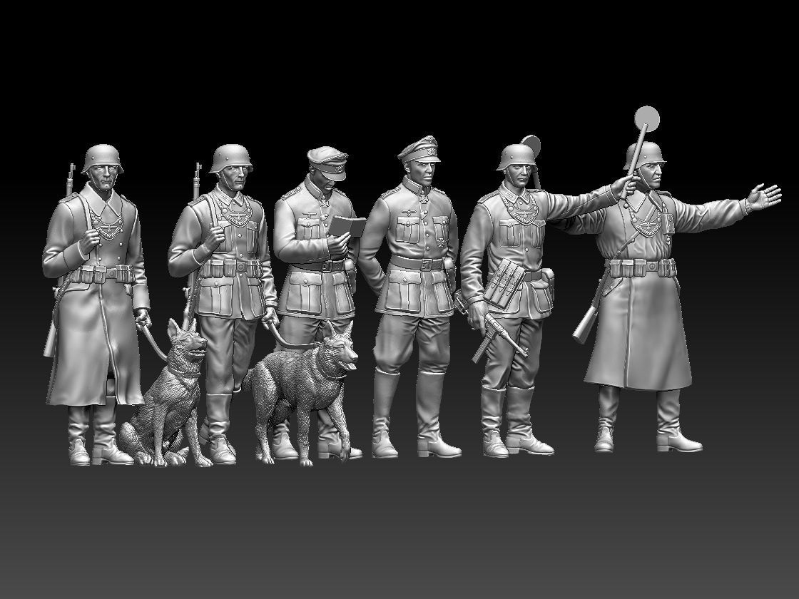 Feldgendarmerie German soldiers 3D print model_2
