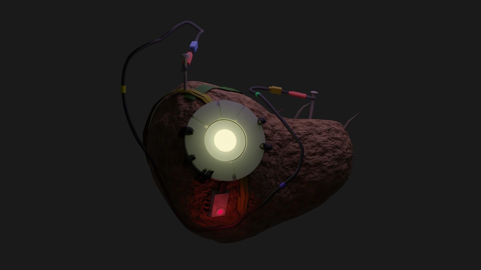 potato glados from the game Portal 2 Free 3D model_2