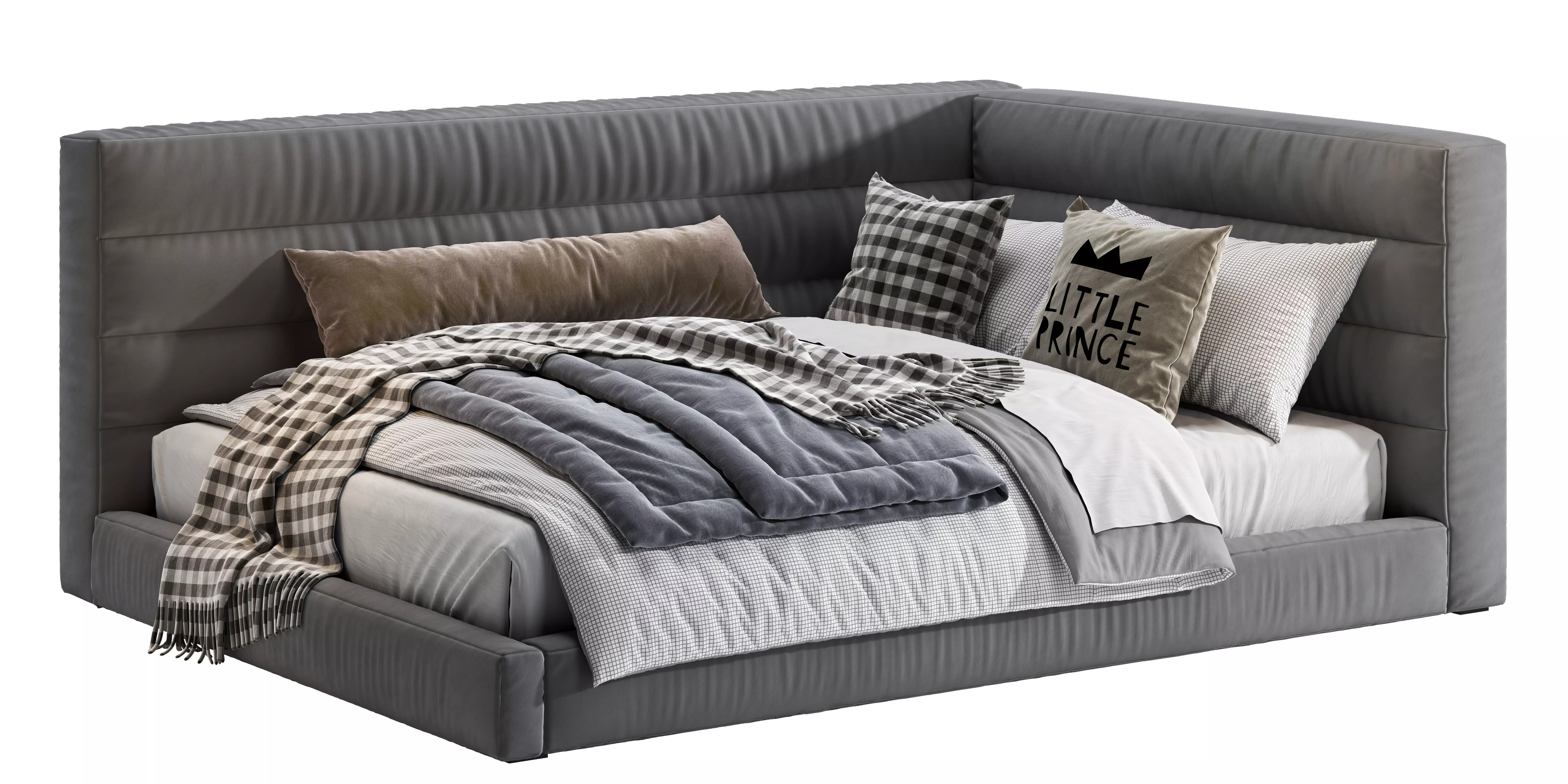 Hudson Upholstered Corner Bed 3D model