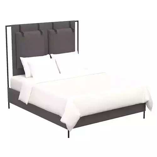 Leigh Upholstered Bed in San Remo Ash