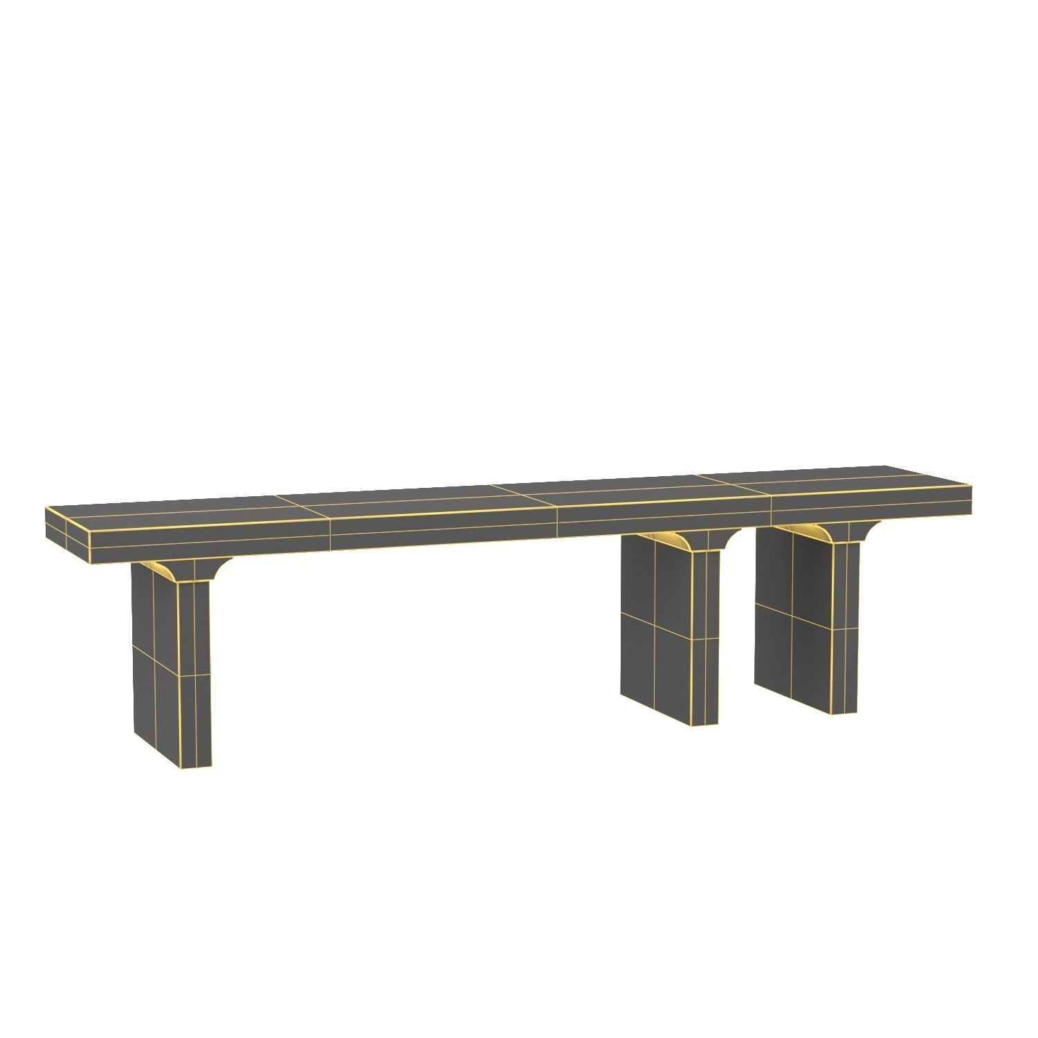 Kir Bench Hand Rubbed Black 3D model_5