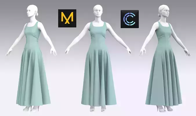 Dress Outfits MD CLO 3D ZPRJ ZPAC project files 3D model