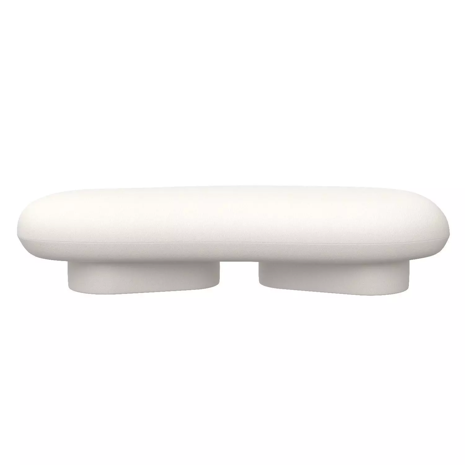 Jami Upholstered Cream Boucle Bench 3D model_0