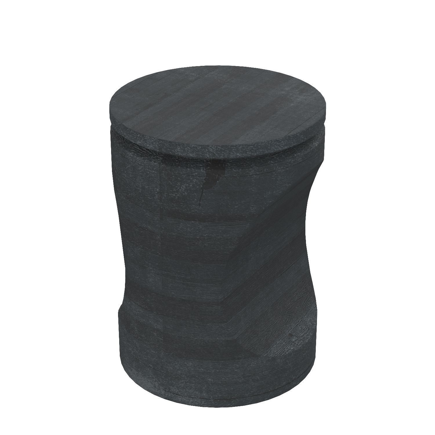 Hardwood Pillar Side Table 3D model_4
