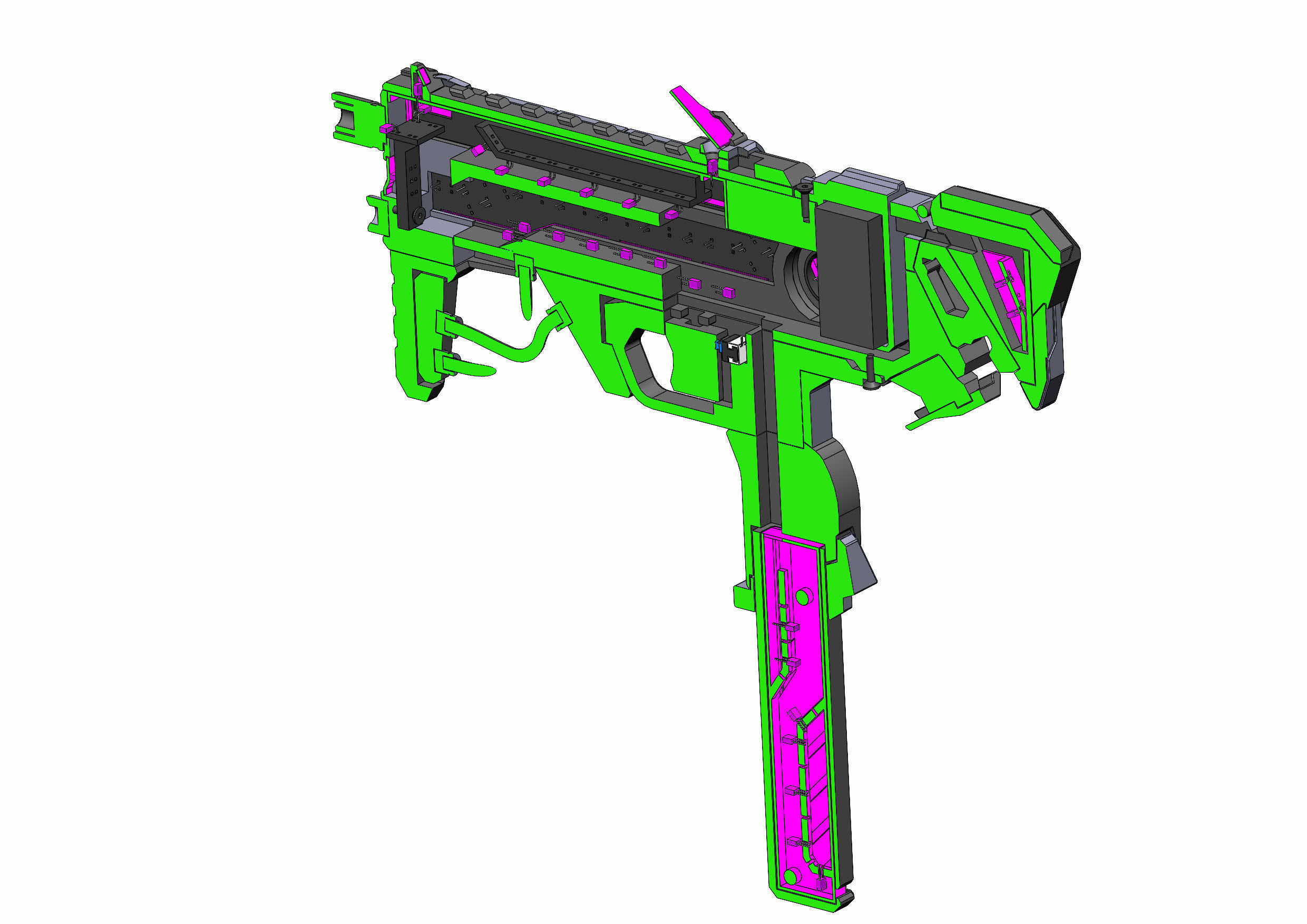 Sombra Blaster Augmented - Overwatch - Commercial - STL 3D print model_19