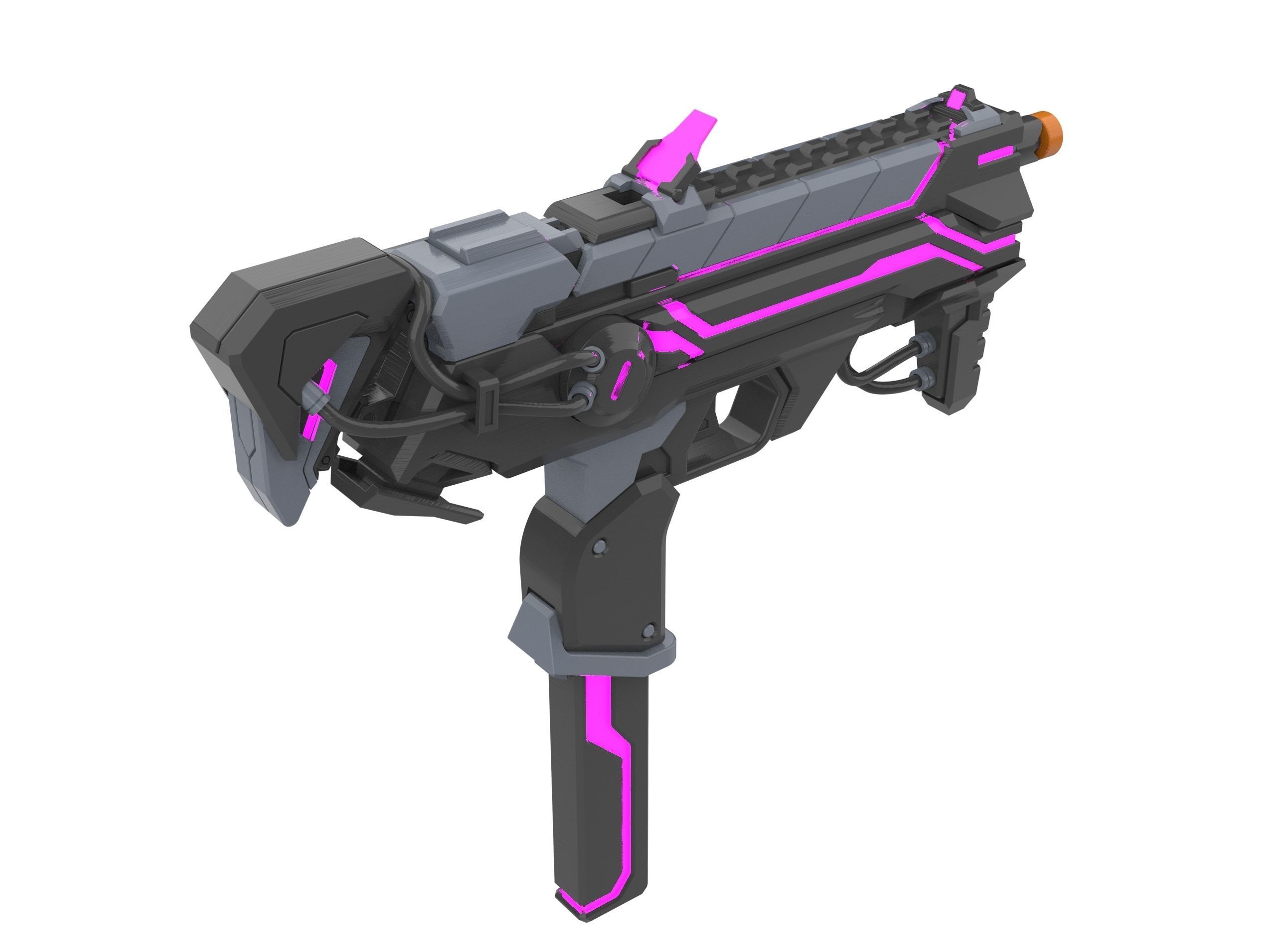 Sombra Blaster Augmented - Overwatch - Commercial - STL 3D print model_4