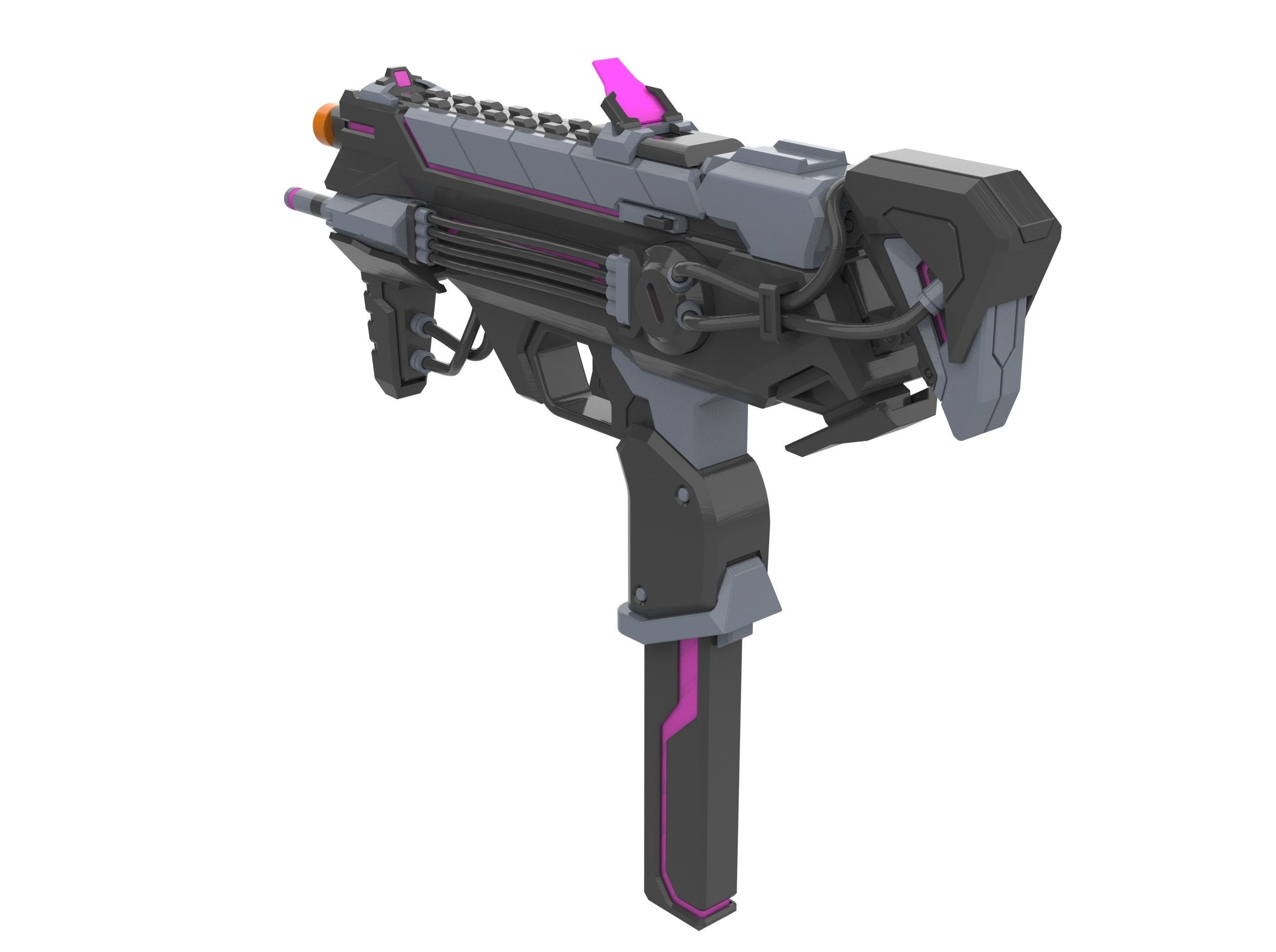 Sombra Blaster Augmented - Overwatch - Commercial - STL 3D print model_9