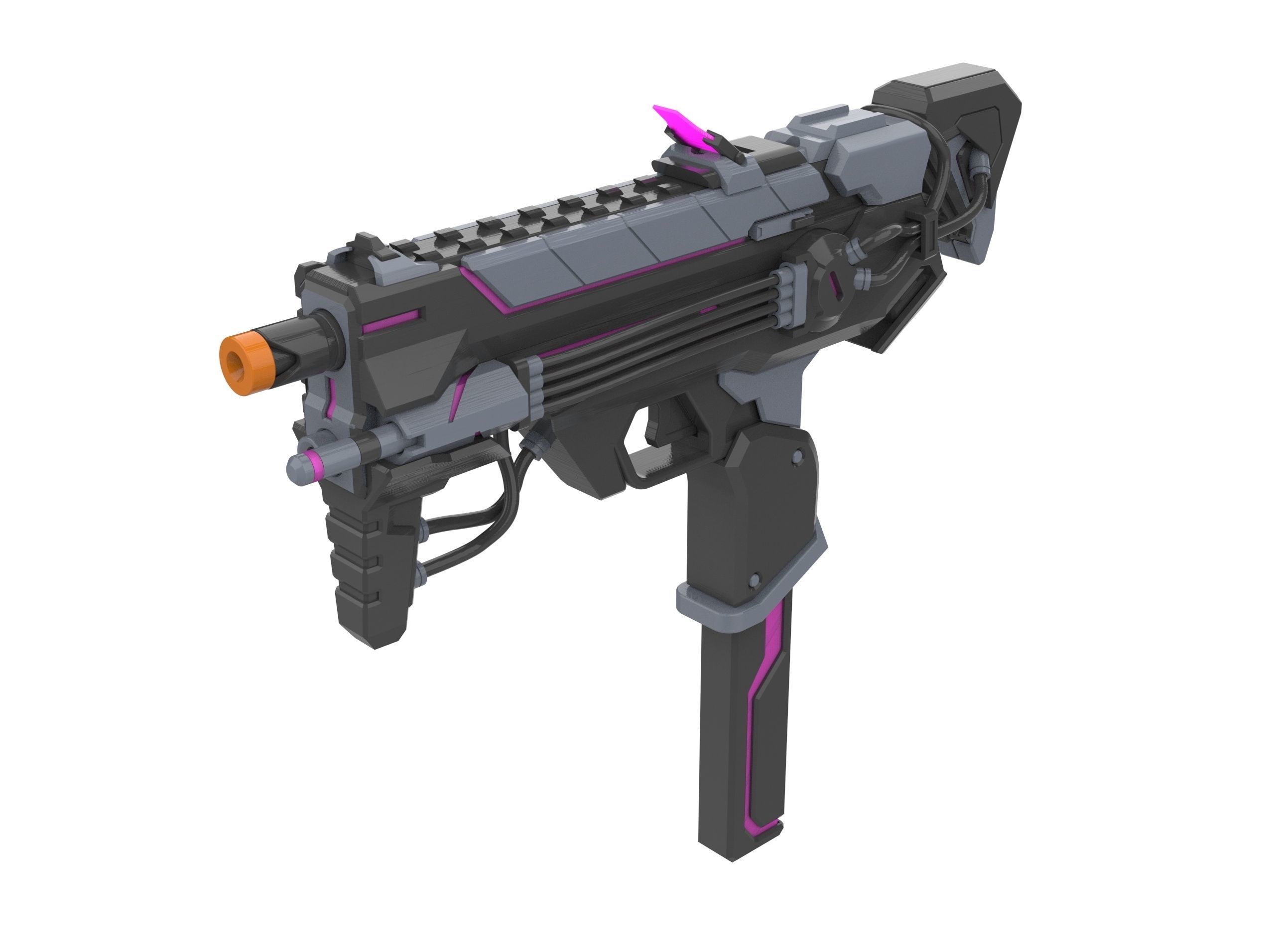 Sombra Blaster Augmented - Overwatch - Commercial - STL 3D print model_8