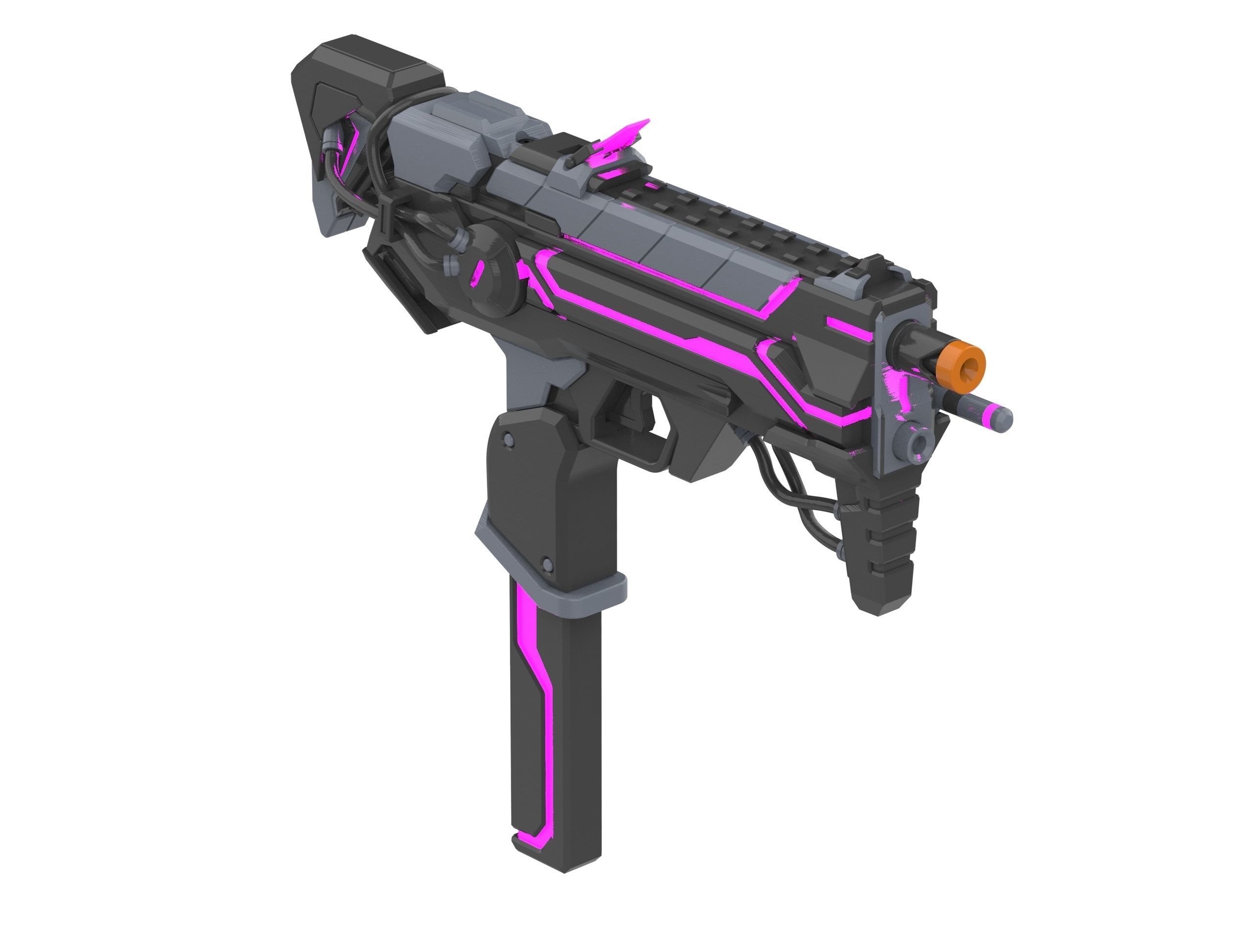 Sombra Blaster Augmented - Overwatch - Commercial - STL 3D print model_2
