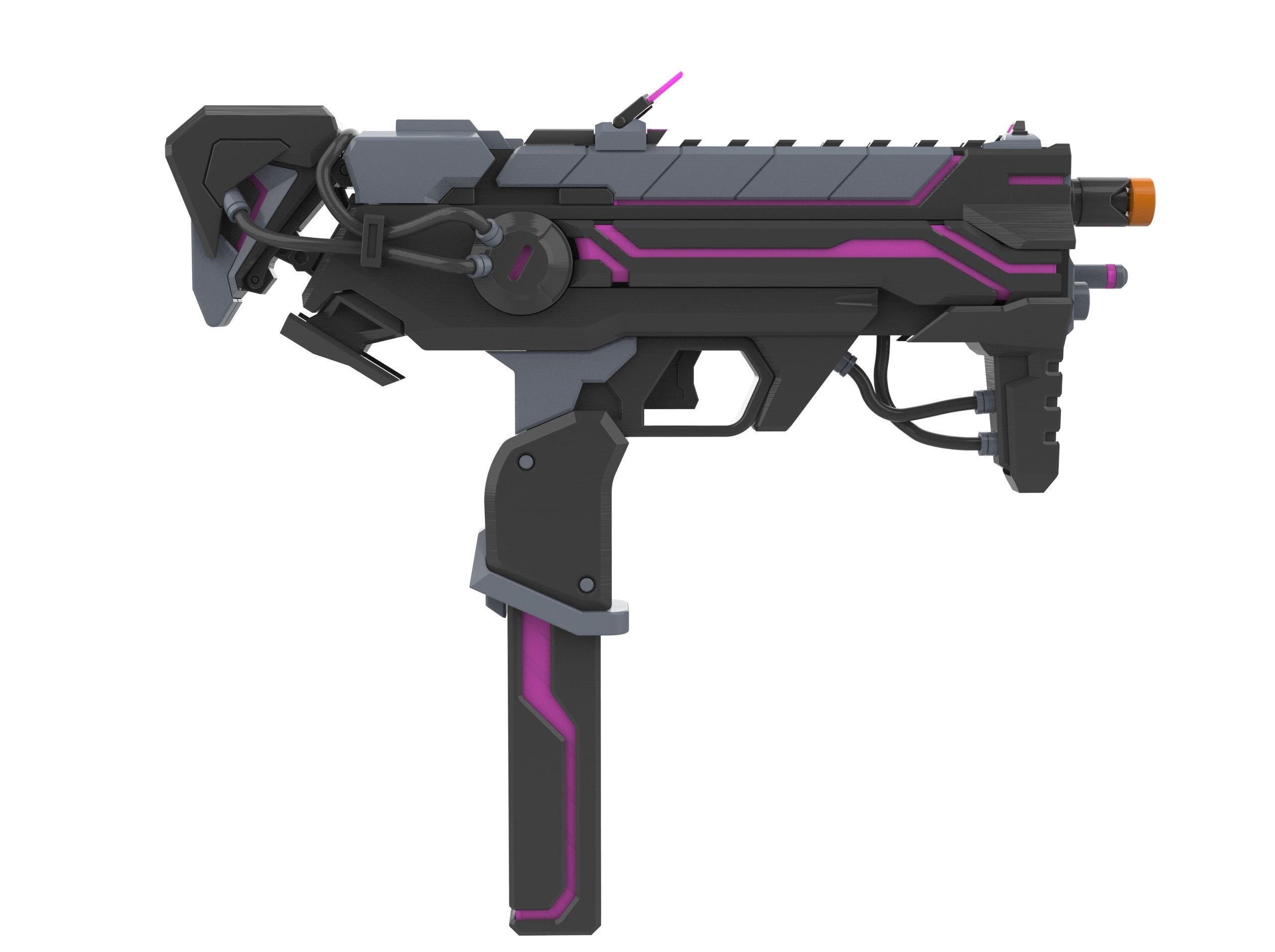 Sombra Blaster Augmented - Overwatch - Commercial - STL 3D print model_6