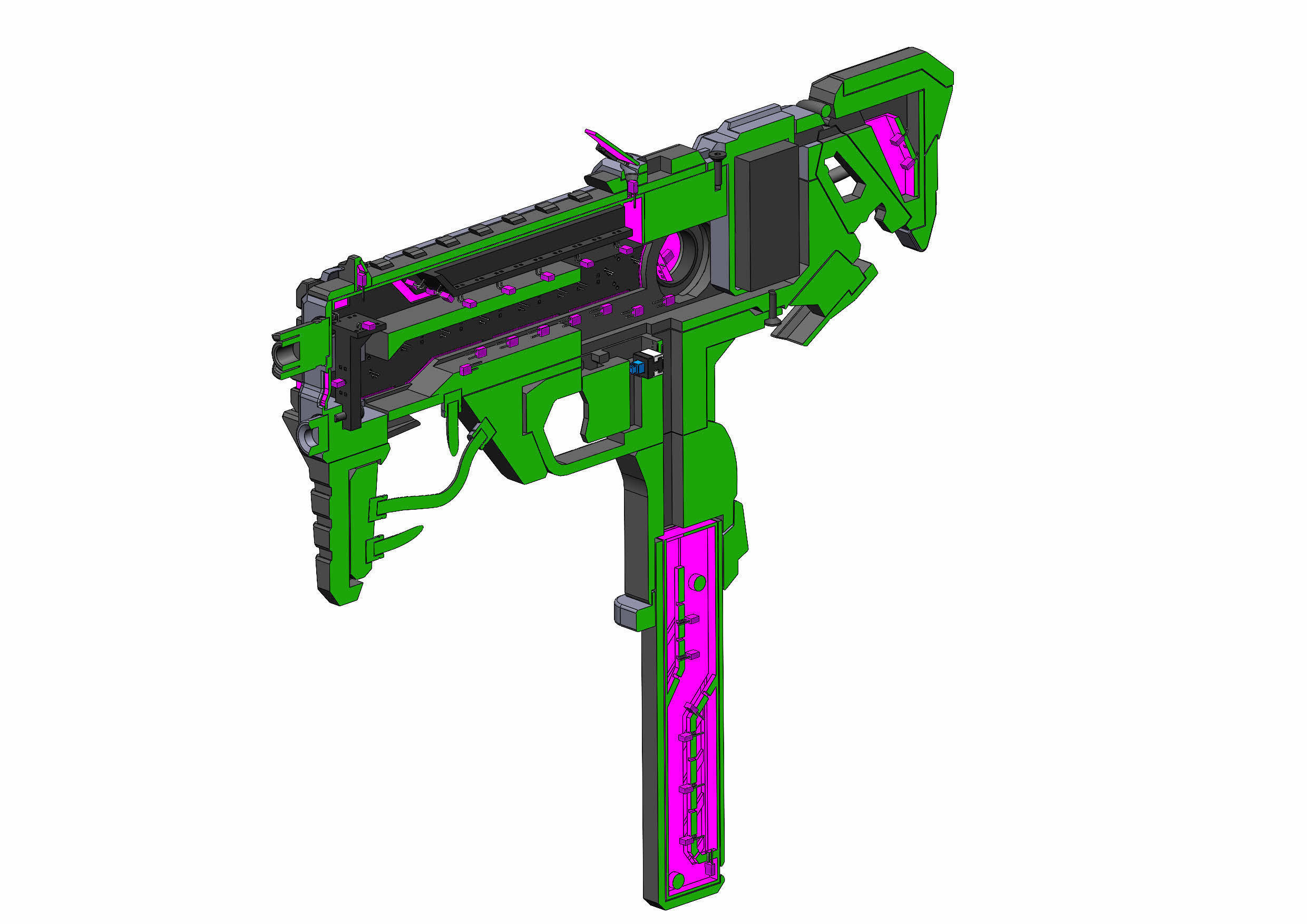 Sombra Blaster Augmented - Overwatch - Commercial - STL 3D print model_18