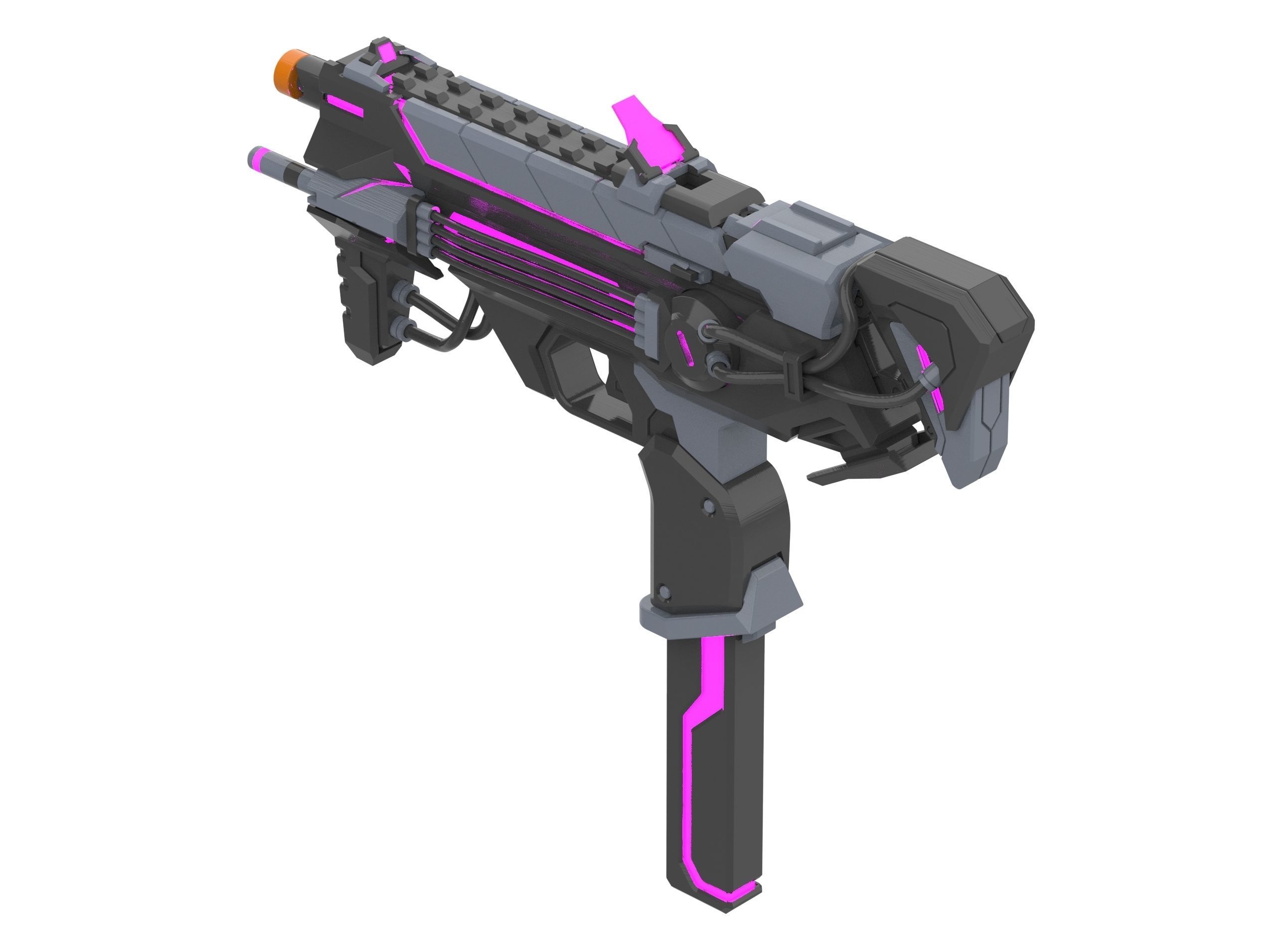 Sombra Blaster Augmented - Overwatch - Commercial - STL 3D print model_3