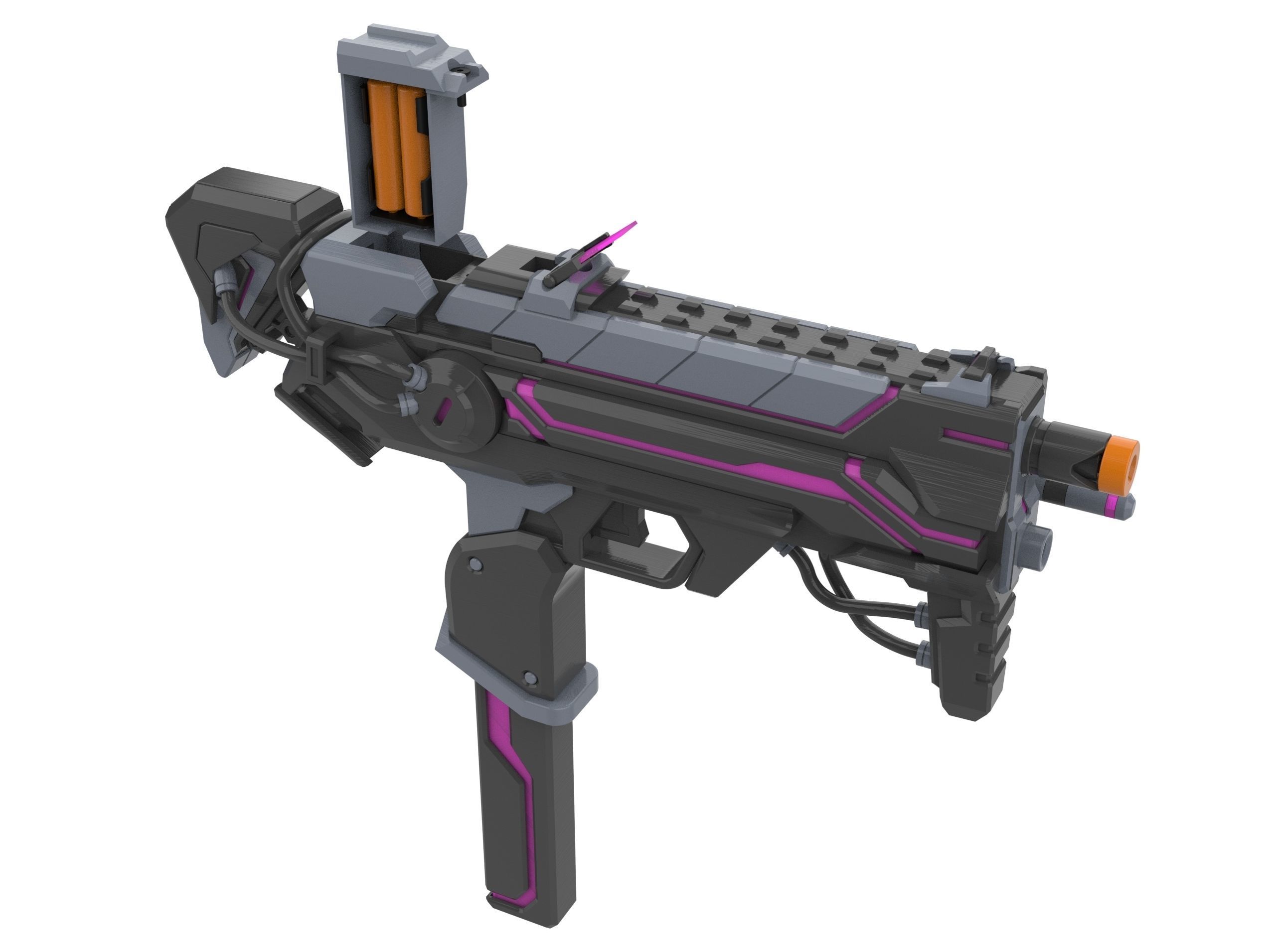 Sombra Blaster Augmented - Overwatch - Commercial - STL 3D print model_10
