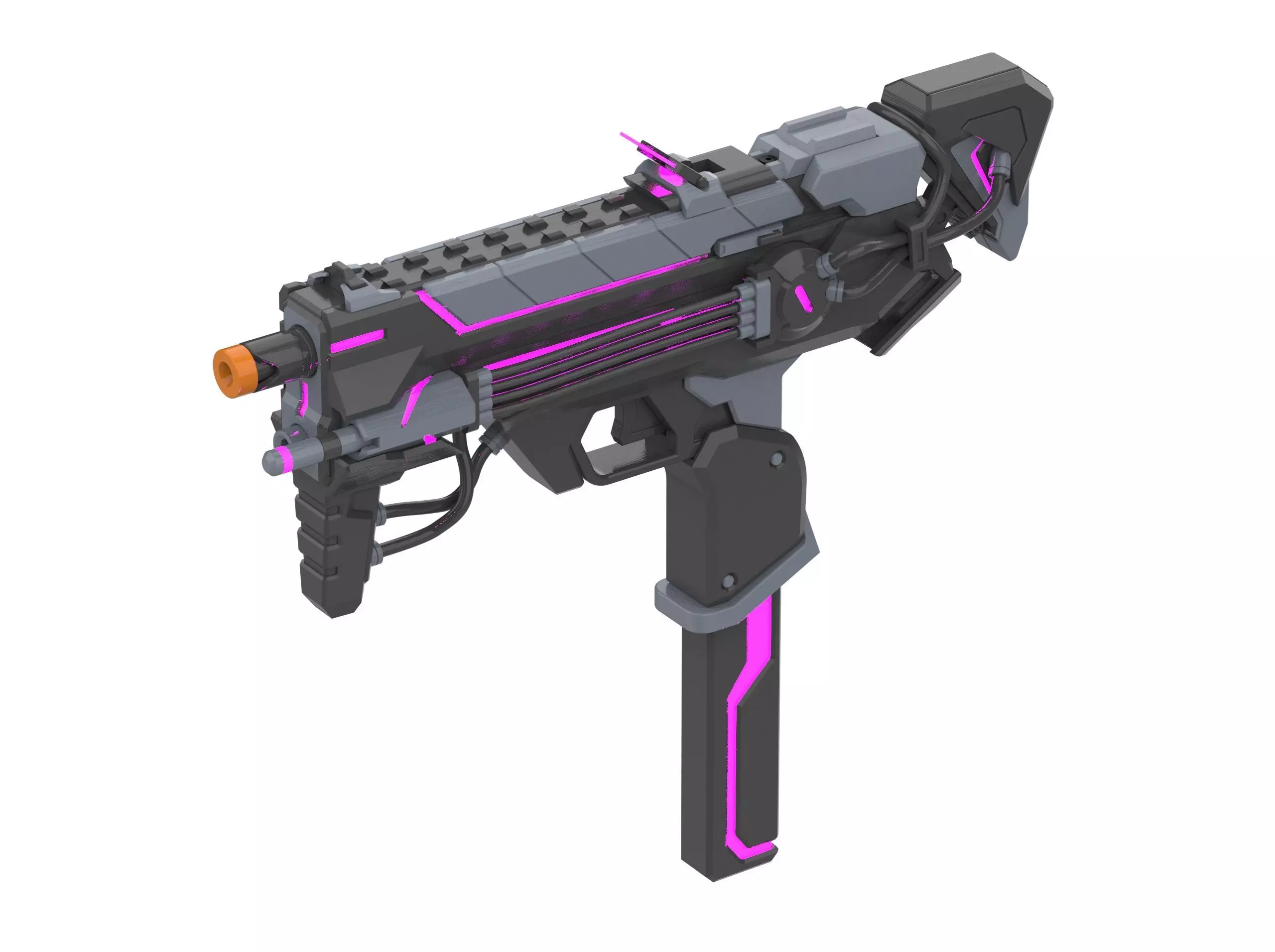 Sombra Blaster Augmented - Overwatch - Commercial - STL 3D print model_0