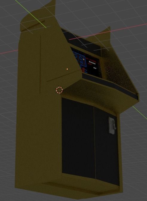 Arcade pac-man machine Low-poly 3D model_7