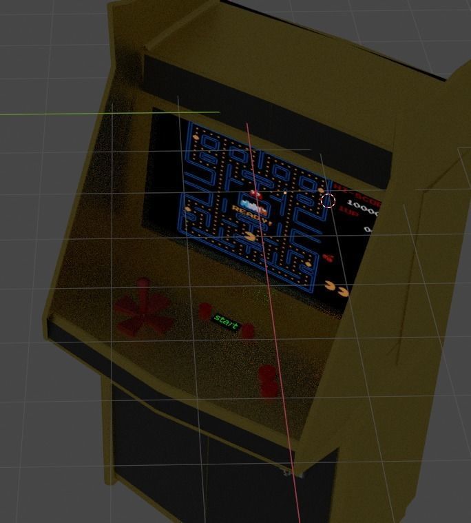 Arcade pac-man machine Low-poly 3D model_8