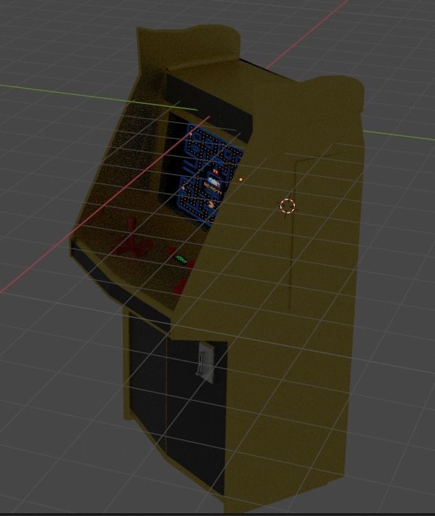 Arcade pac-man machine Low-poly 3D model_10
