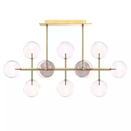 Glass Globe Mobile Linear Chandelier