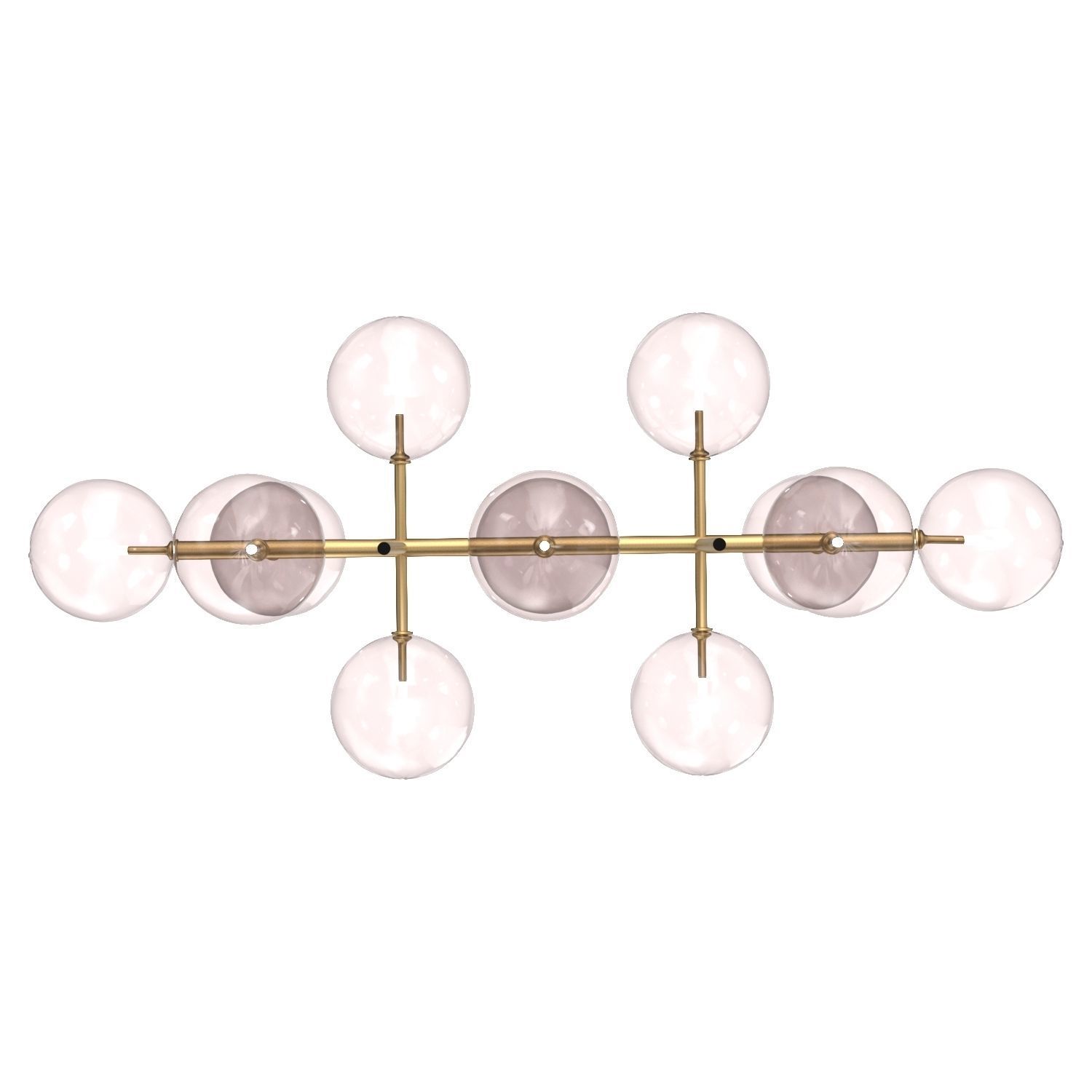 Glass Globe Mobile Linear Chandelier 3D model_2