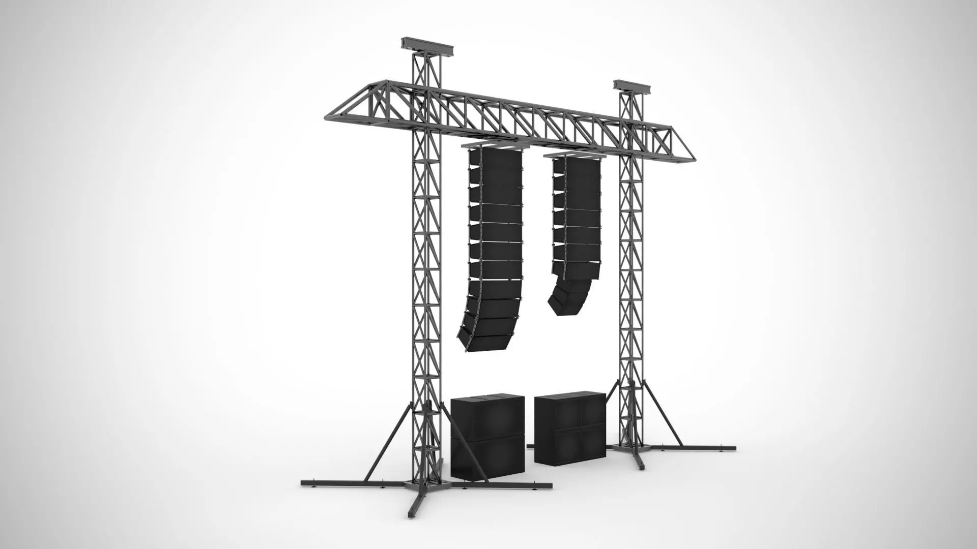 Concert Sound System Line Array 3D model_0