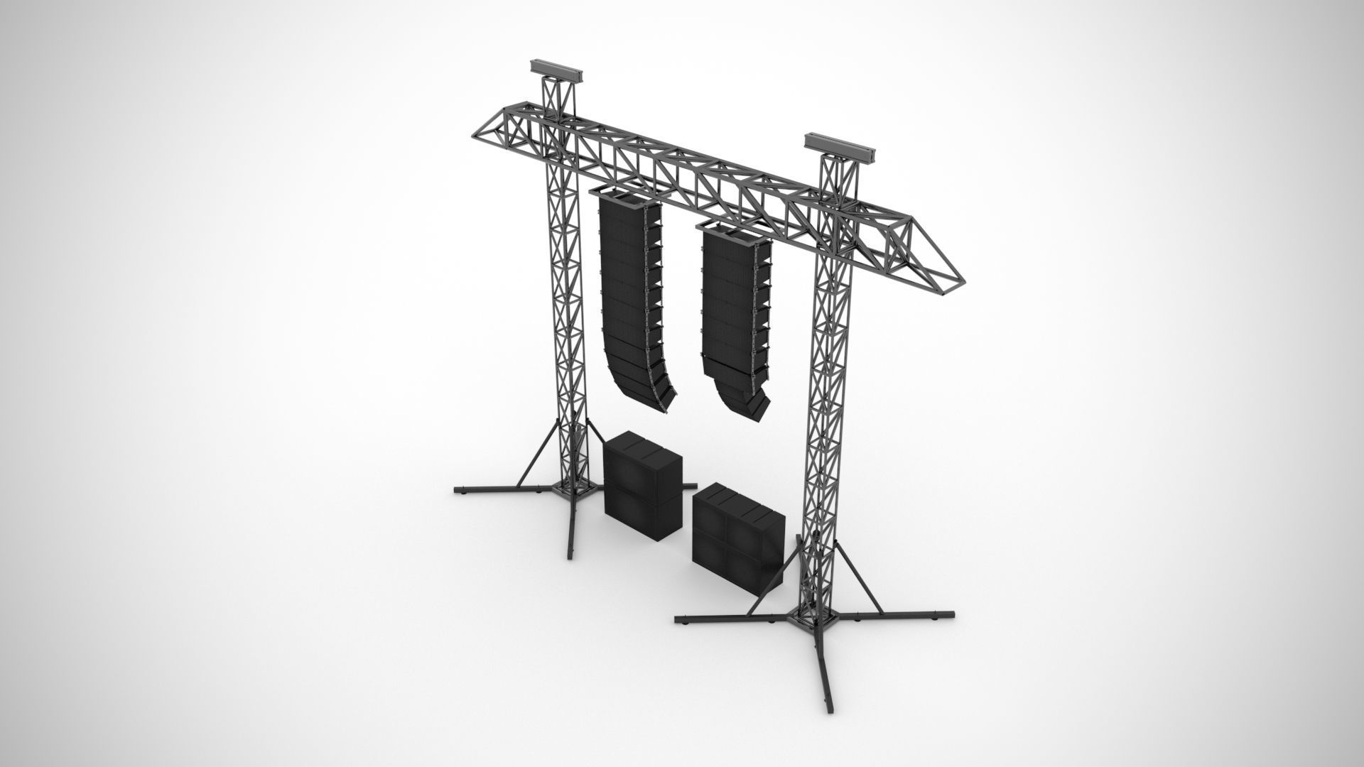Concert Sound System Line Array 3D model_1