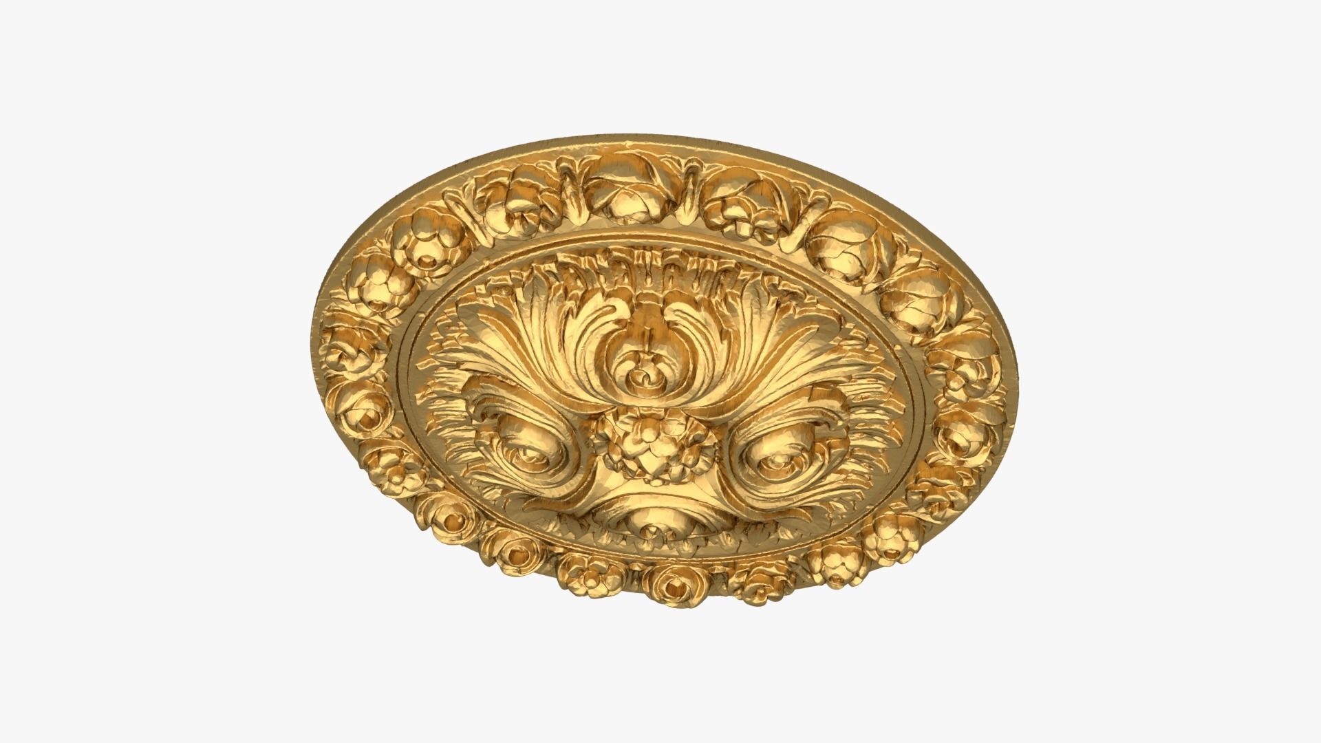 Classic round decor ornament 269 3D model_4