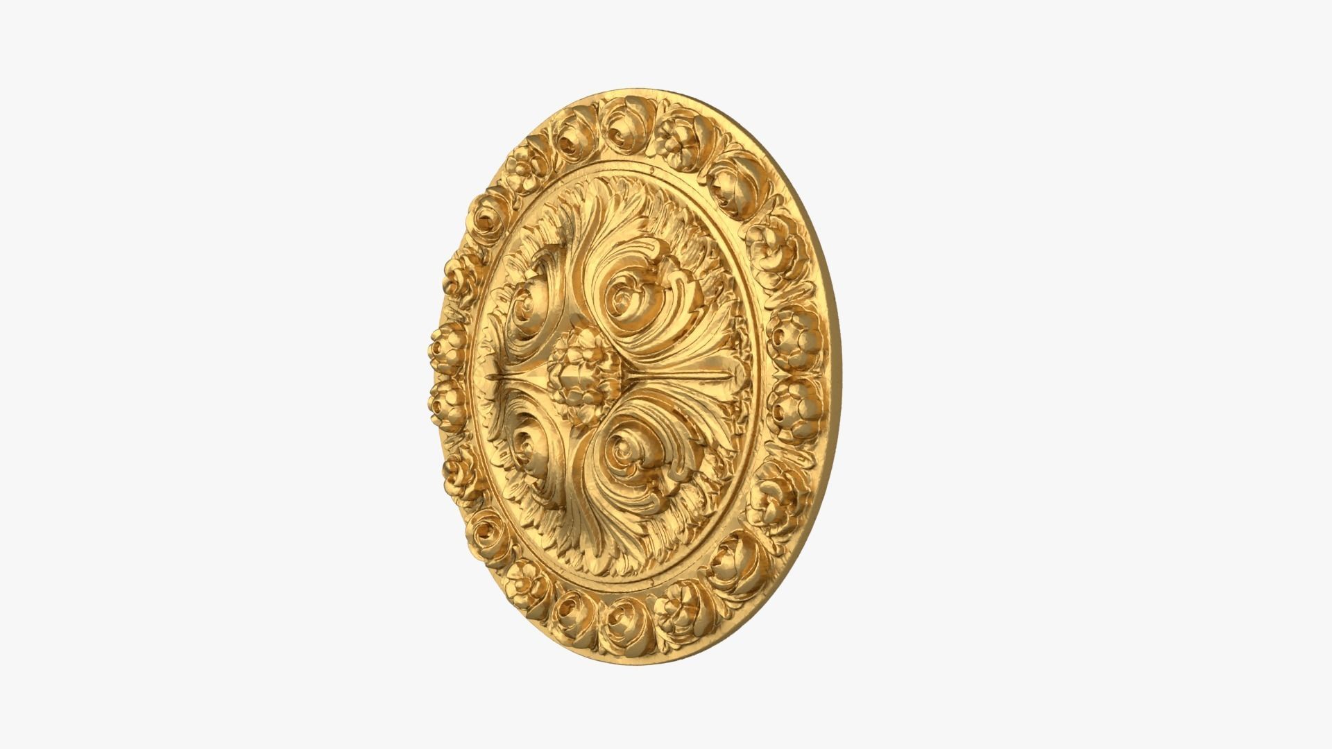 Classic round decor ornament 269 3D model_2