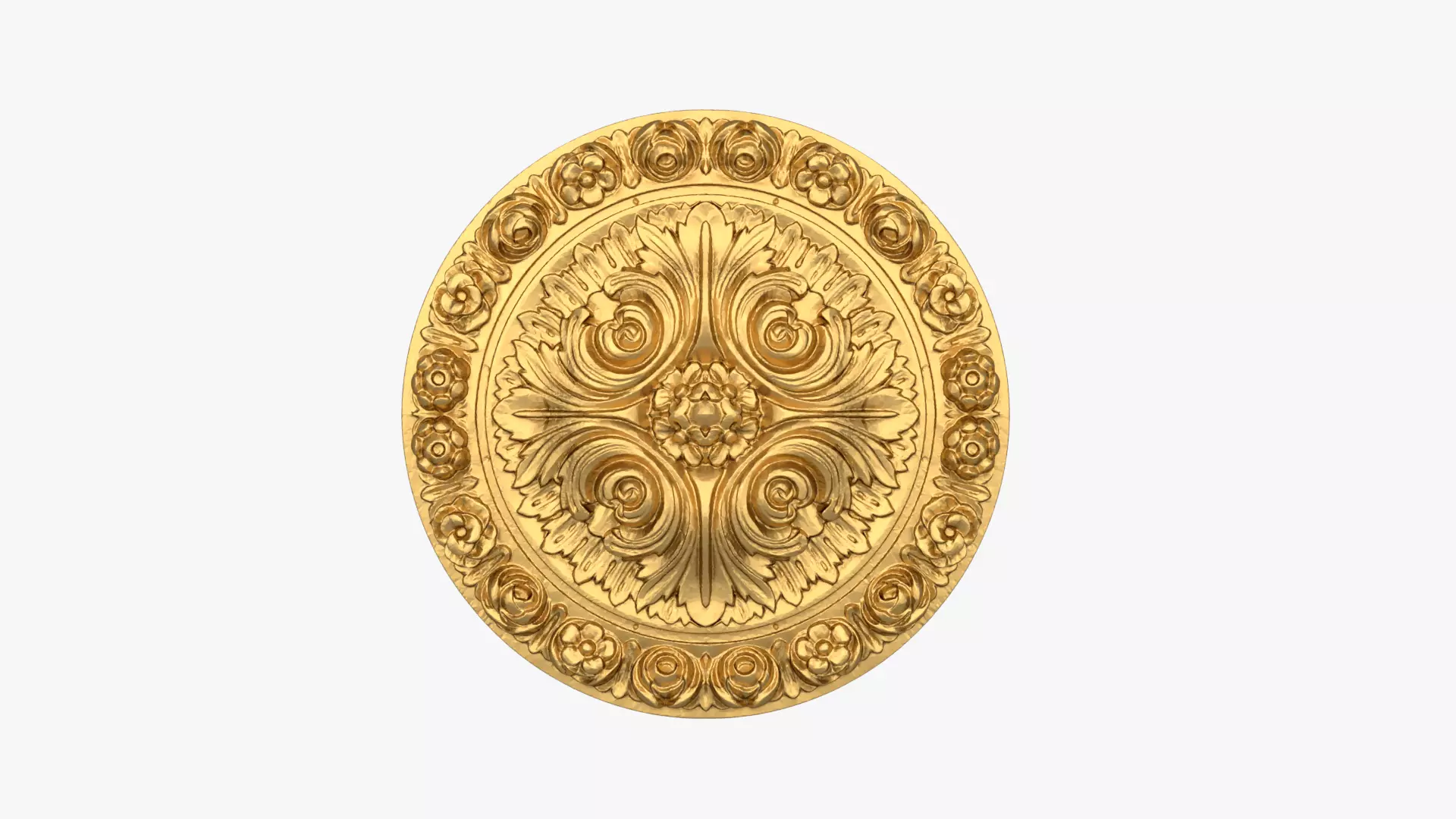 Classic round decor ornament 269 3D model_0