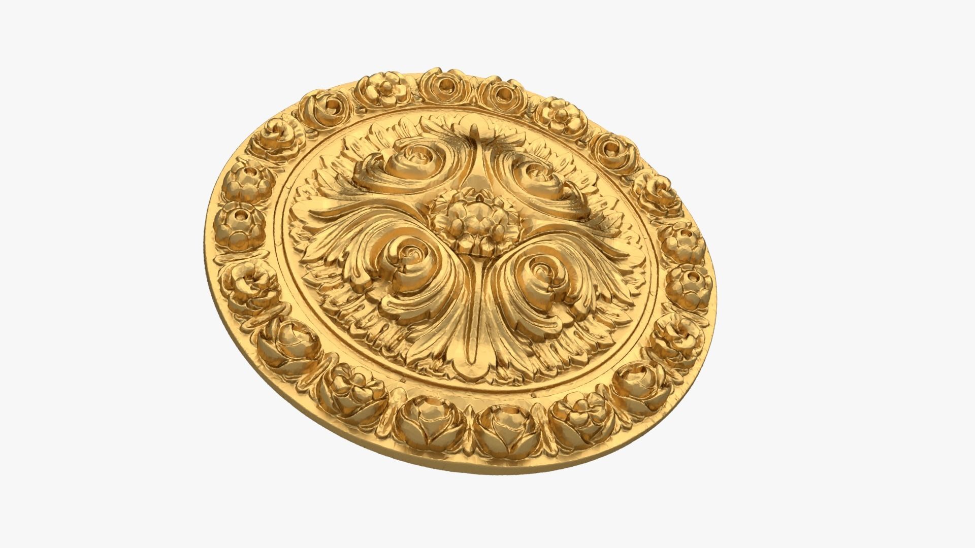 Classic round decor ornament 269 3D model_3