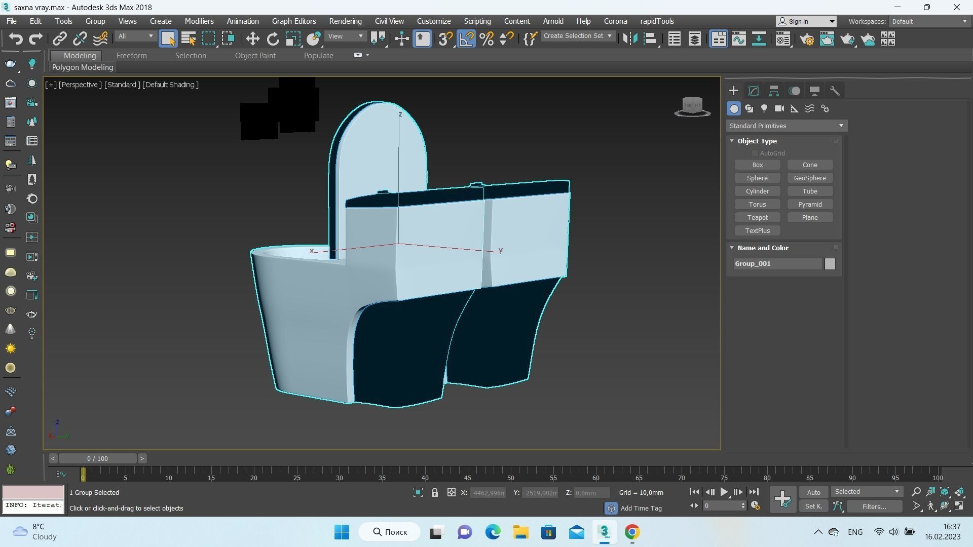 Dual-flush Elongated One-piece Toilet 3D model_14