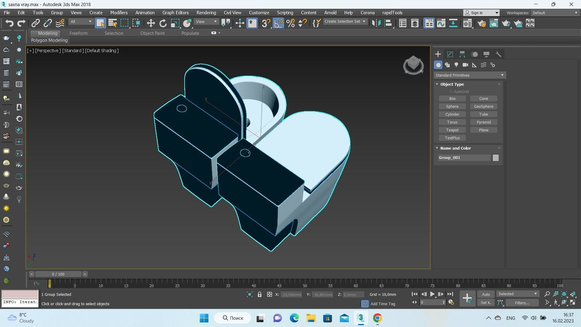 Dual-flush Elongated One-piece Toilet 3D model_12