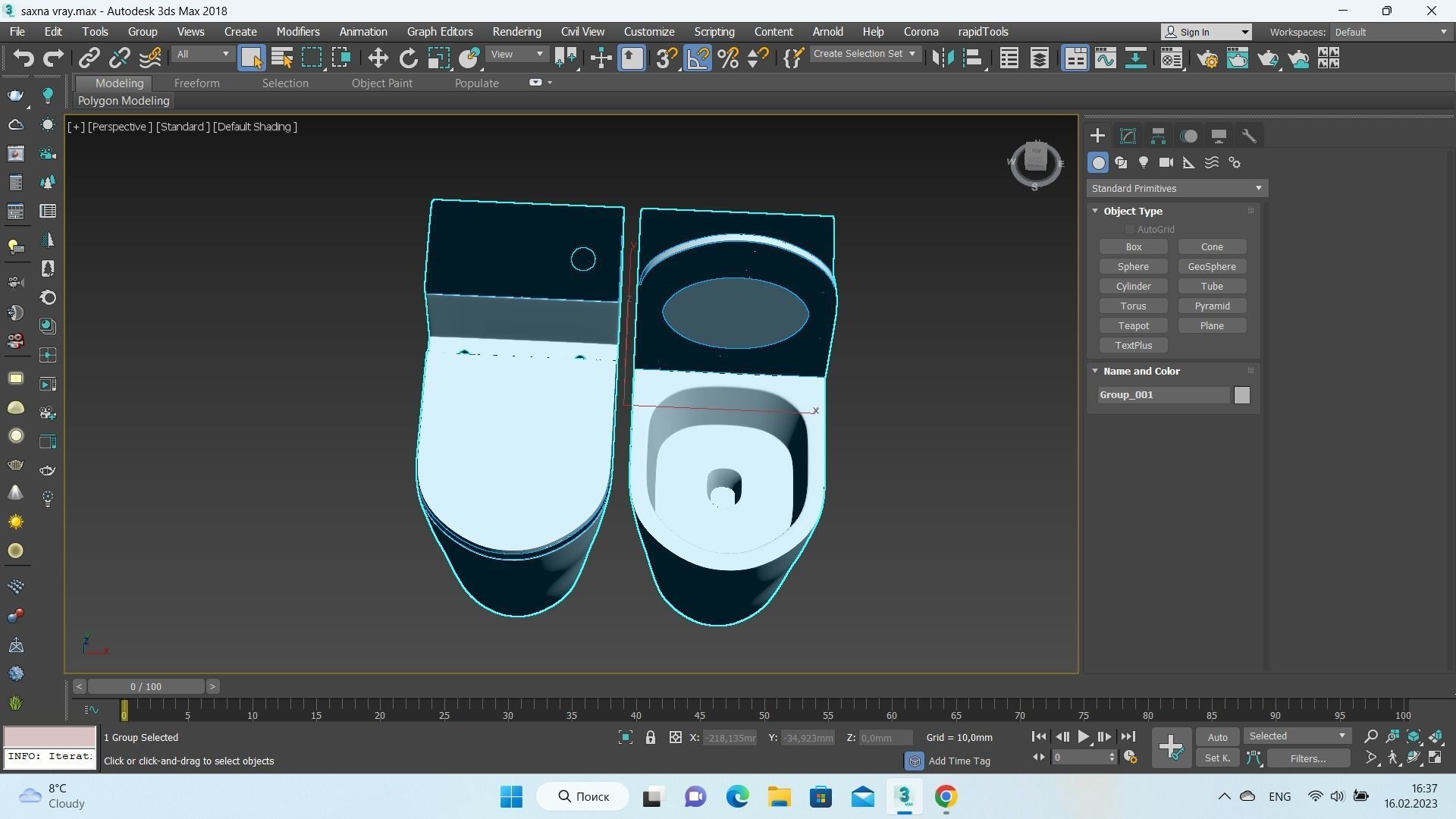 Dual-flush Elongated One-piece Toilet 3D model_9