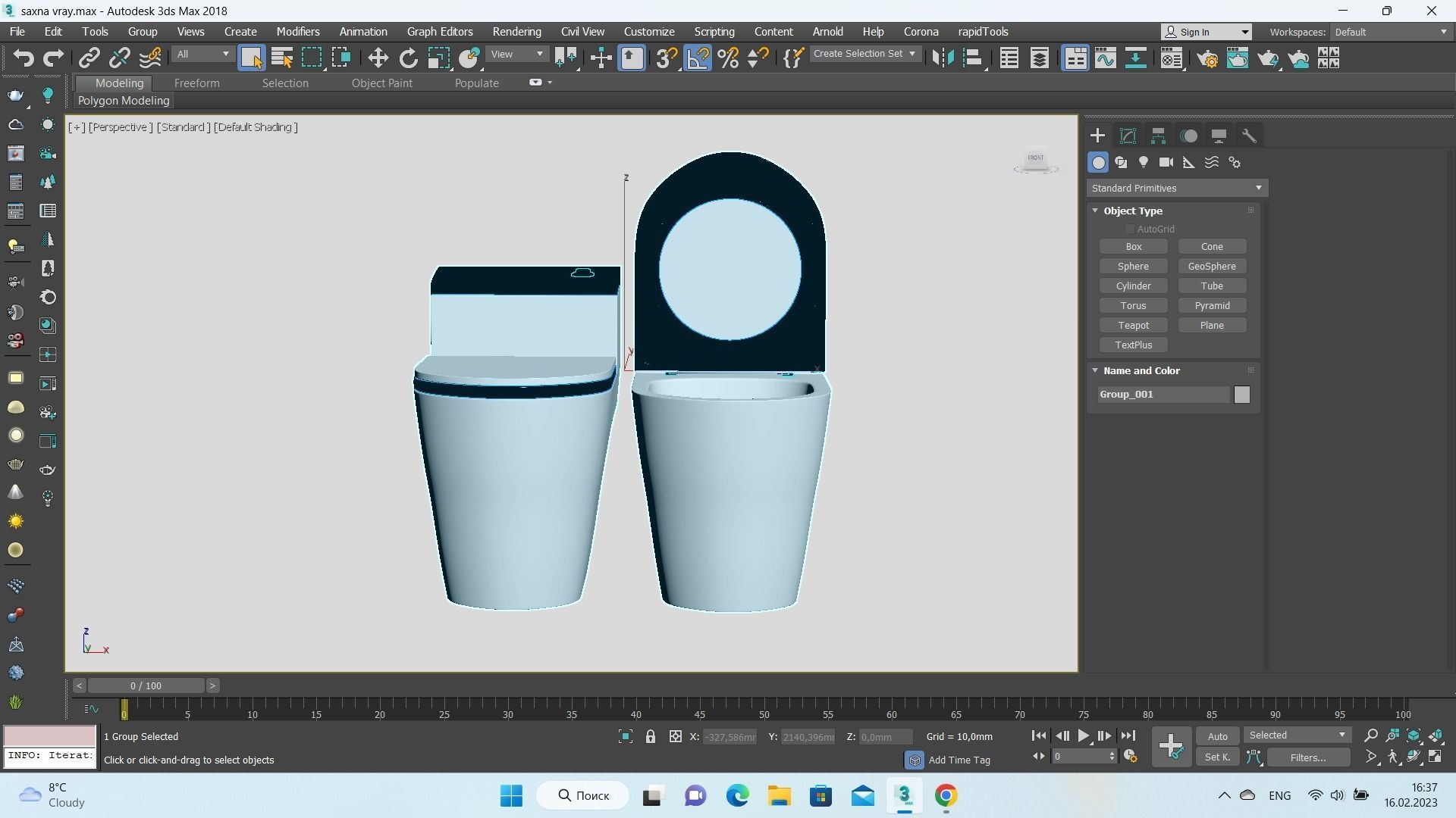 Dual-flush Elongated One-piece Toilet 3D model_6