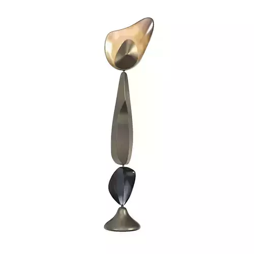 Sculptural Floor Lamp with Bronze-Patina Brass