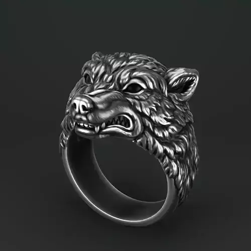 Wolf head ring