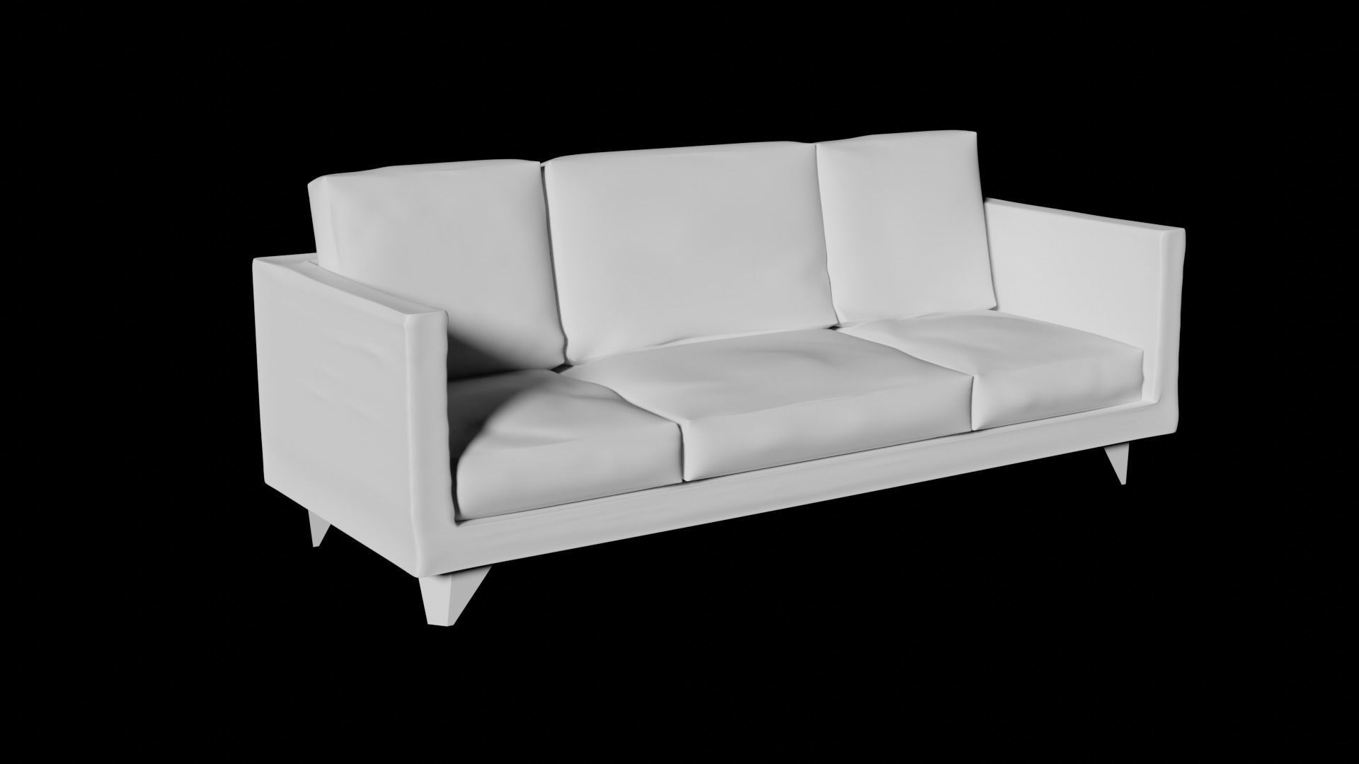 sofa 3 Low-poly 3D model_5