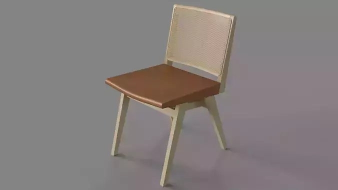 Claude Cane And Leather Dining Chair