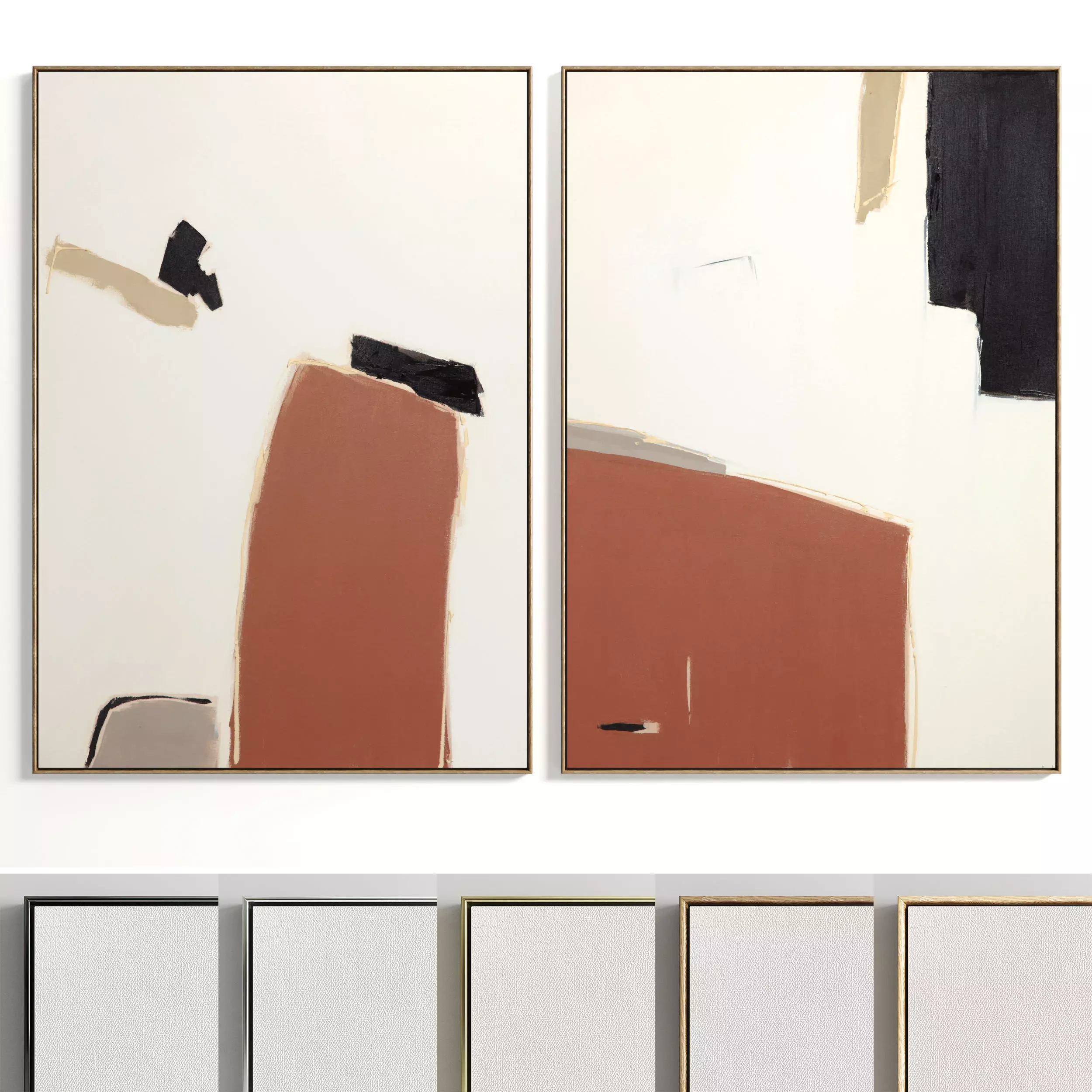 Plaster Two Photo Frame 82 Low-poly 3D model_0