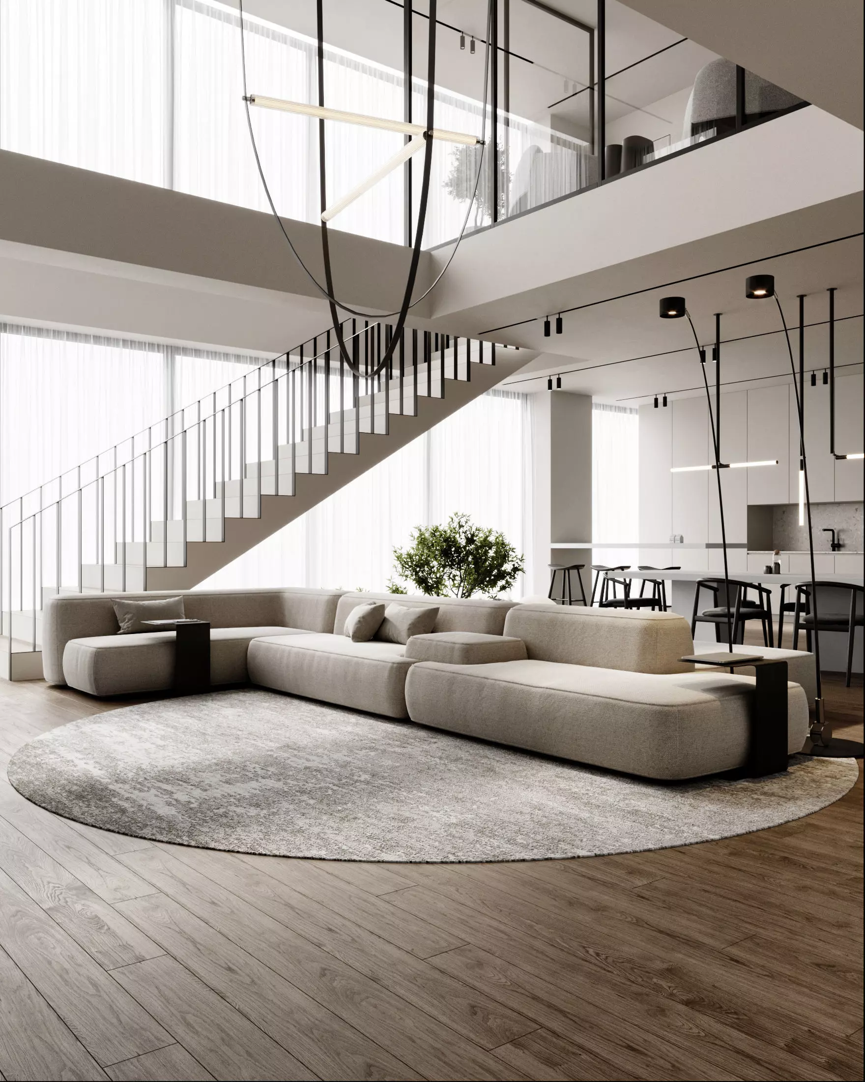 Interior Scene Japandi - 3d Model - Lighting 3D model_0