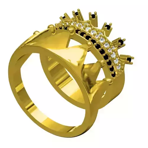 Gorgeous Queen Crown Ring With King Crown Band