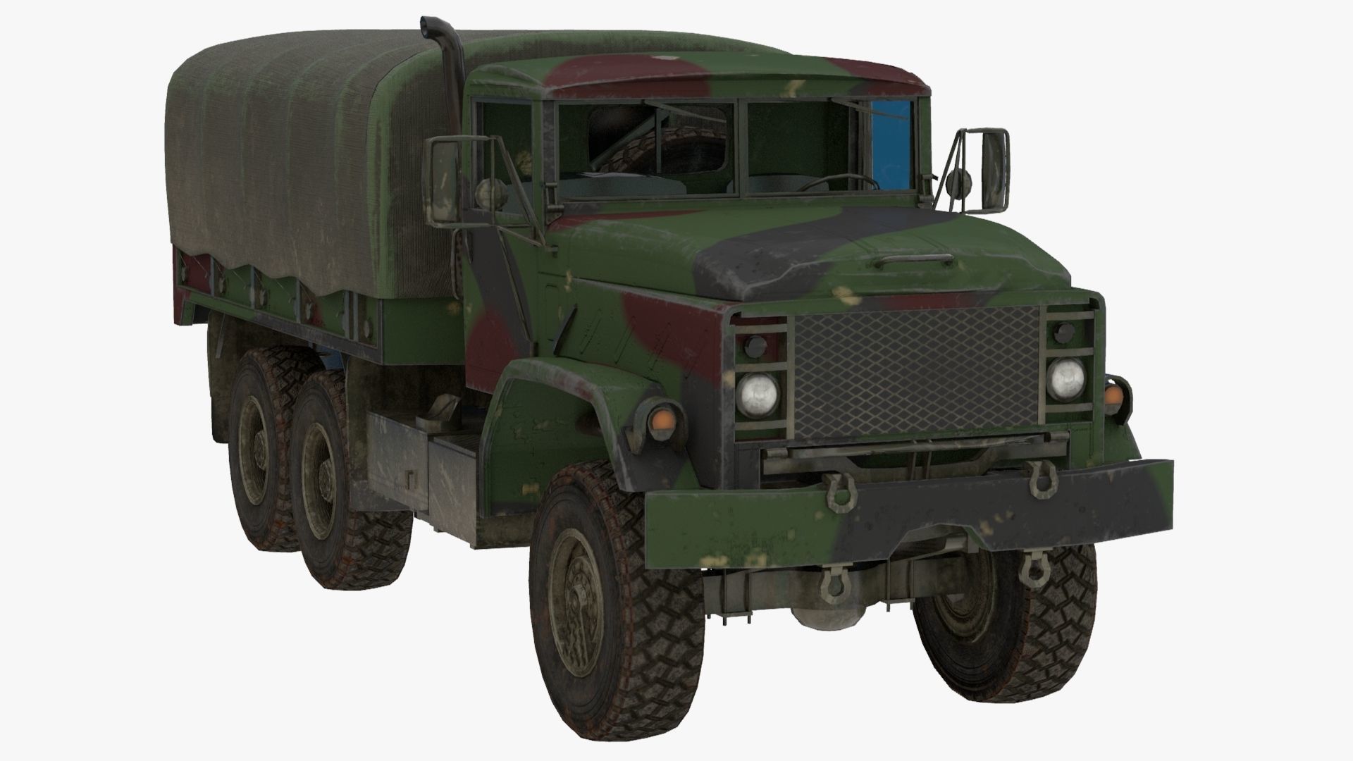 4K Textures Truck M923 Low-poly 3D model_8