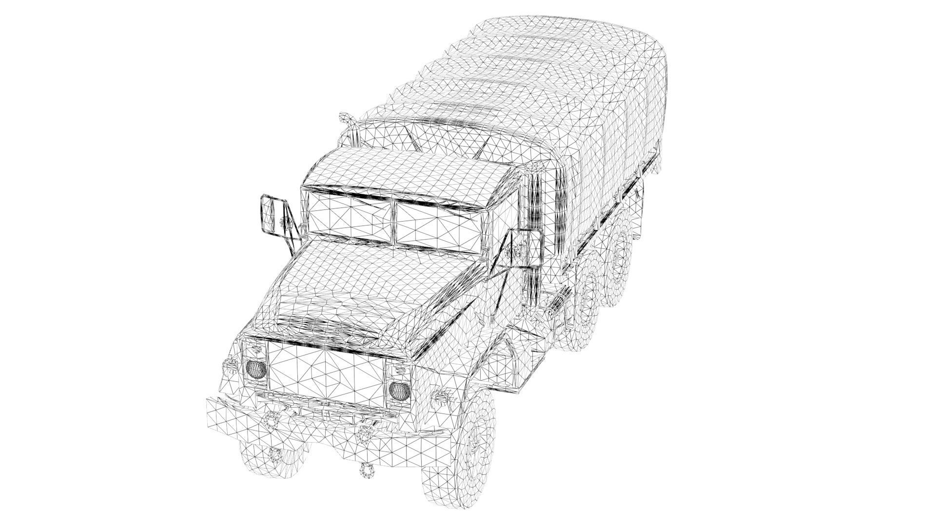 4K Textures Truck M923 Low-poly 3D model_9