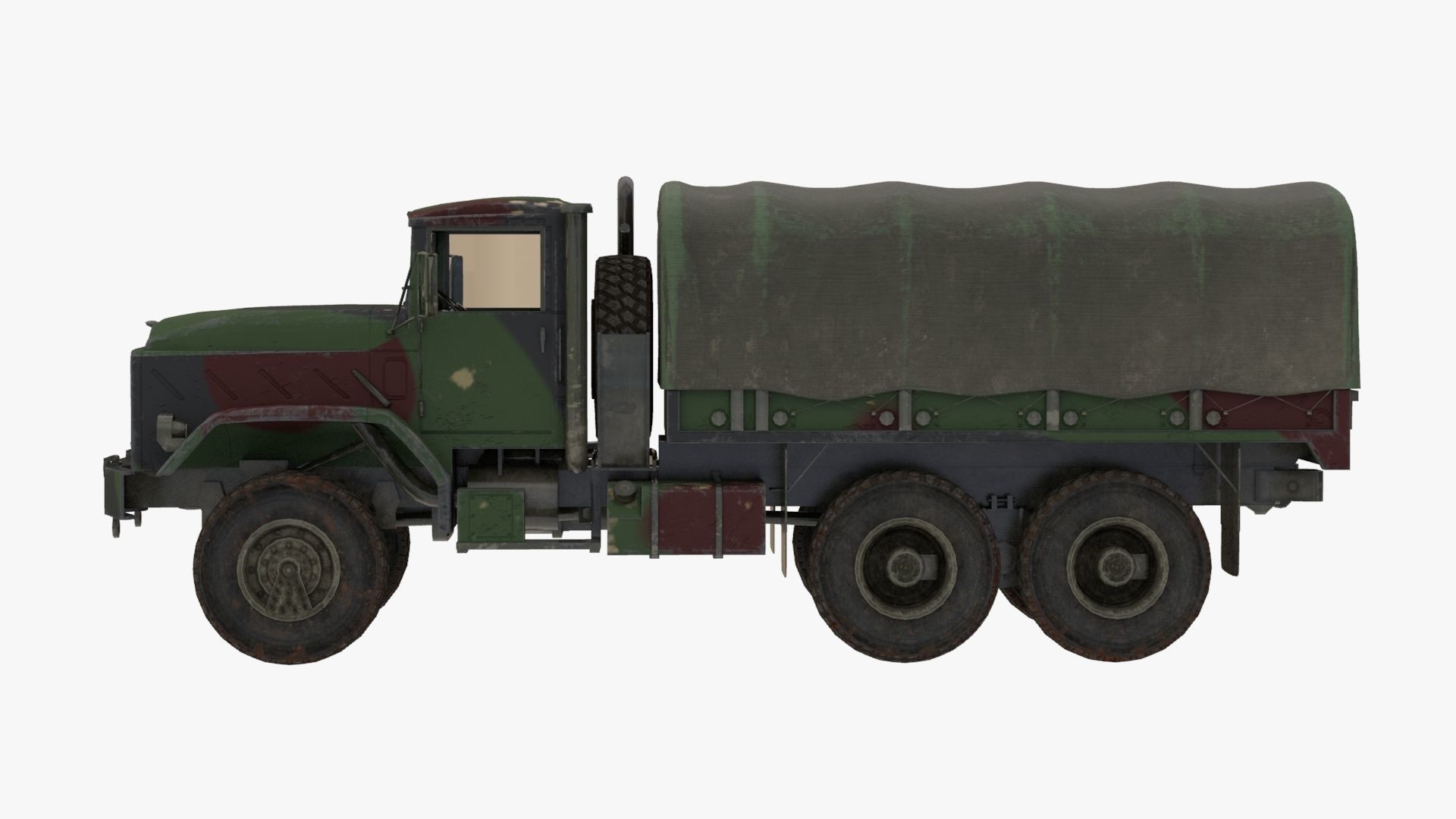 4K Textures Truck M923 Low-poly 3D model_1