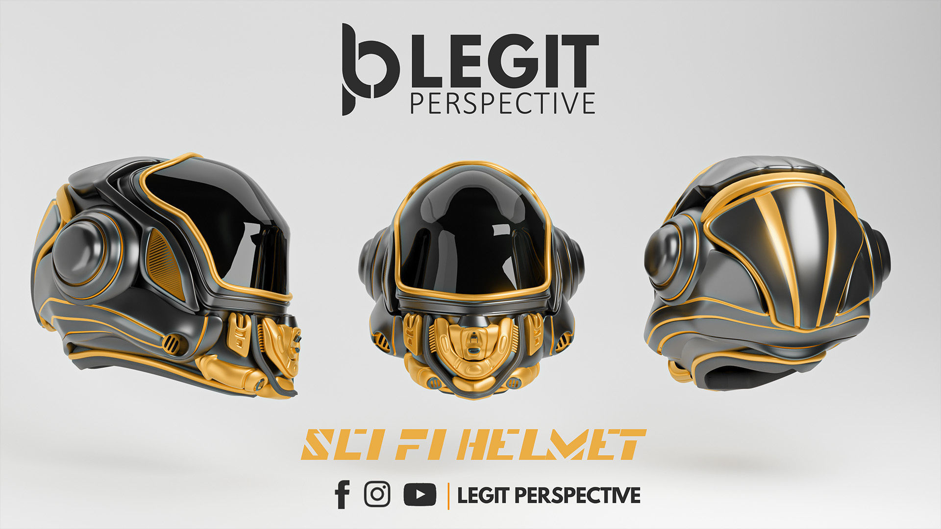 Sci Fi Sports Helmet 3D model_5
