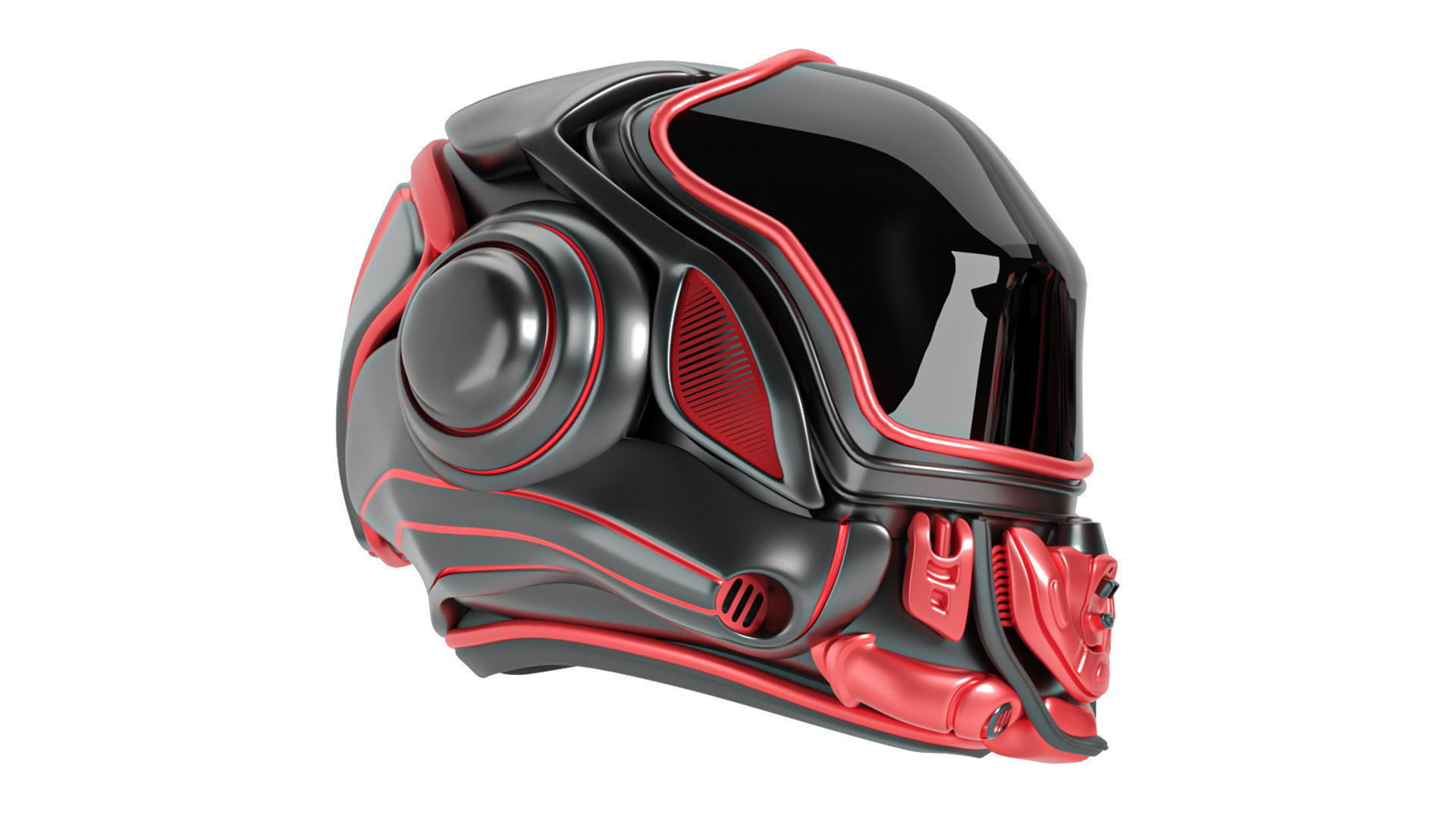 Sci Fi Sports Helmet 3D model_4