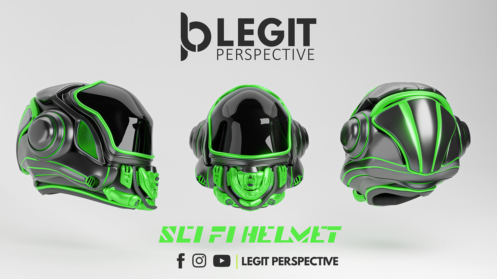 Sci Fi Sports Helmet 3D model_1