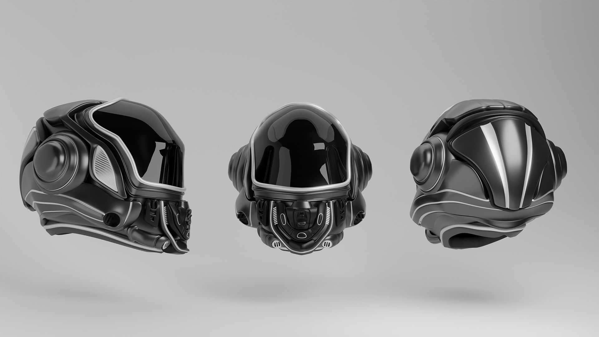 Sci Fi Sports Helmet 3D model_3