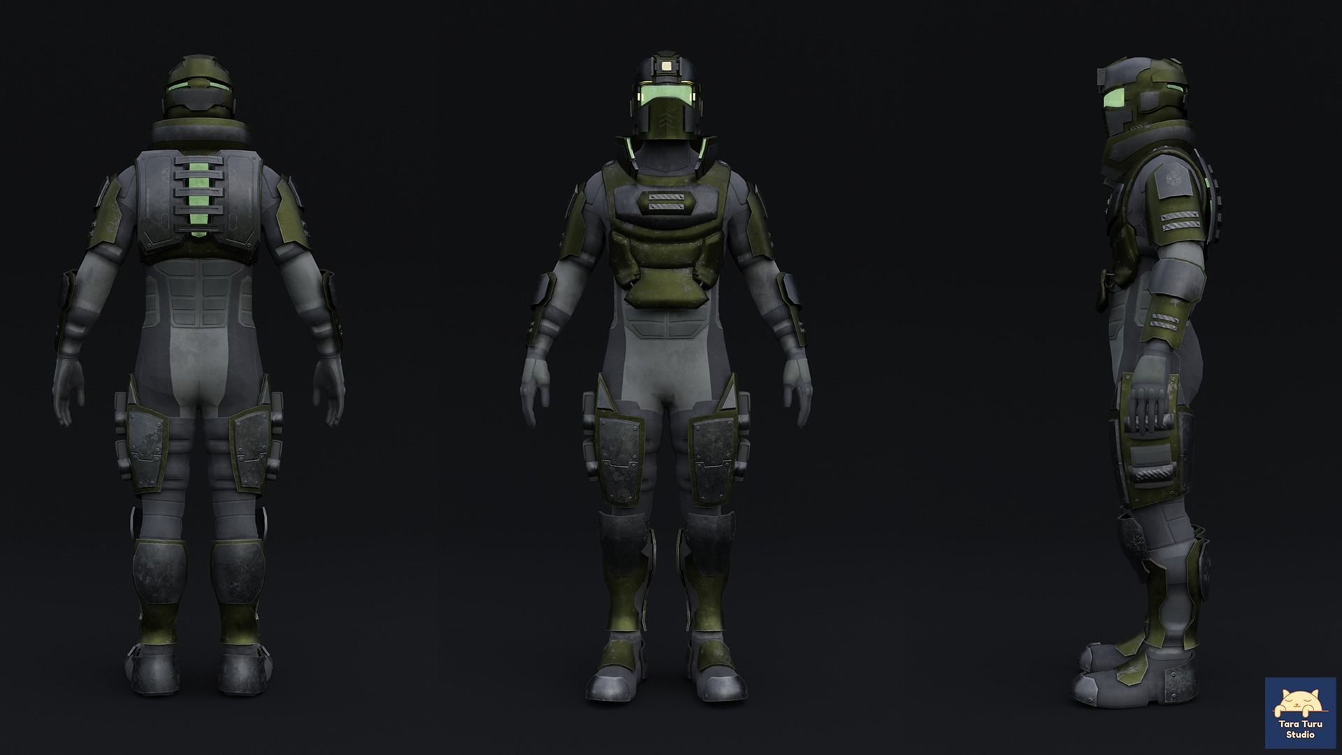 Guardian Soldier - Post Apocalyptic Space and Earth Soldier Low-poly 3D model_9