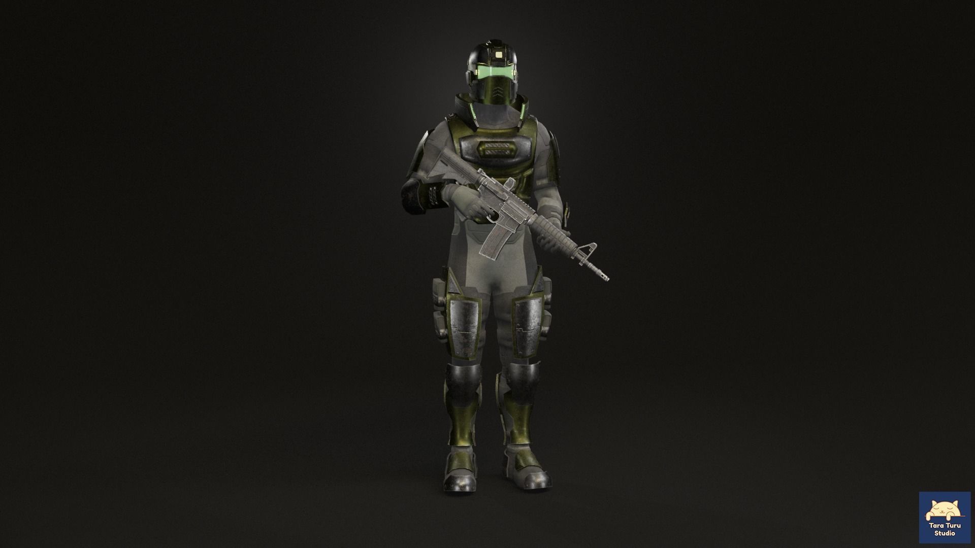Guardian Soldier - Post Apocalyptic Space and Earth Soldier Low-poly 3D model_3