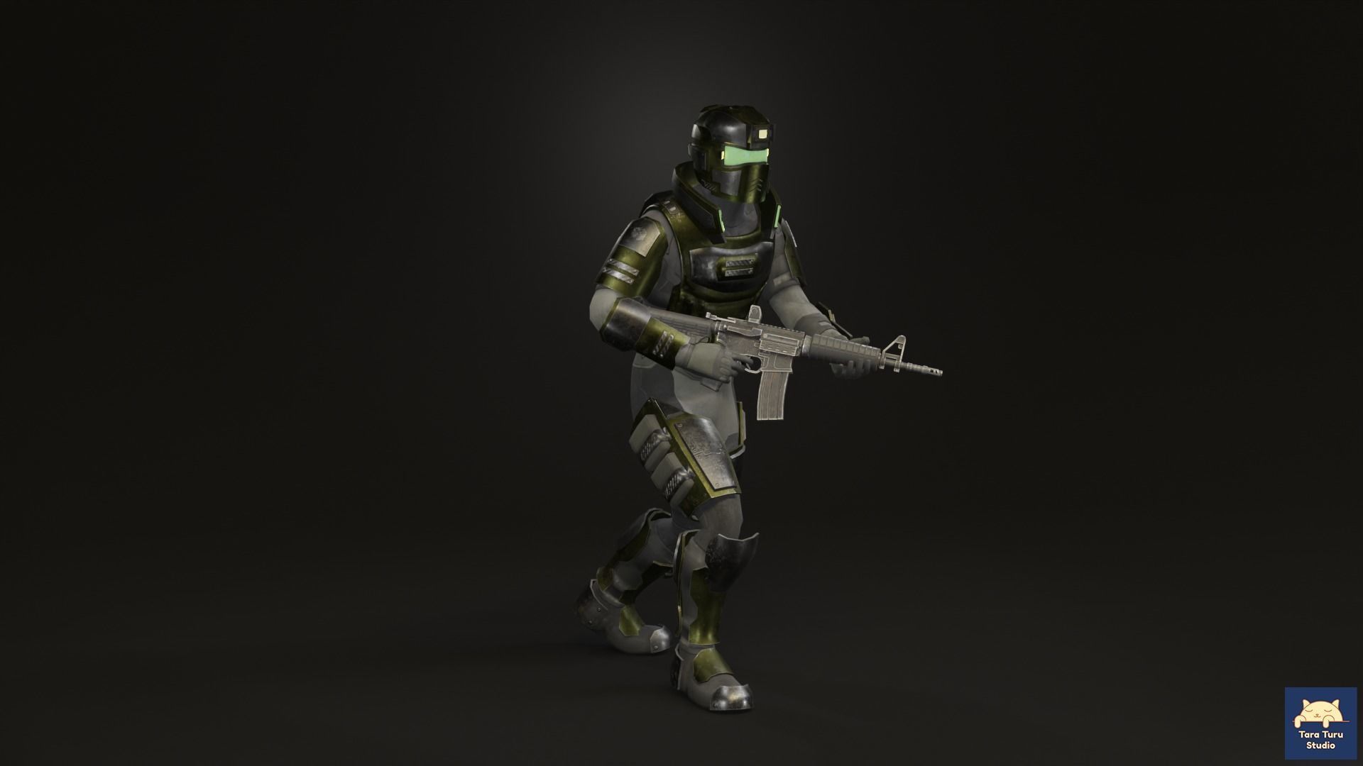 Guardian Soldier - Post Apocalyptic Space and Earth Soldier Low-poly 3D model_6
